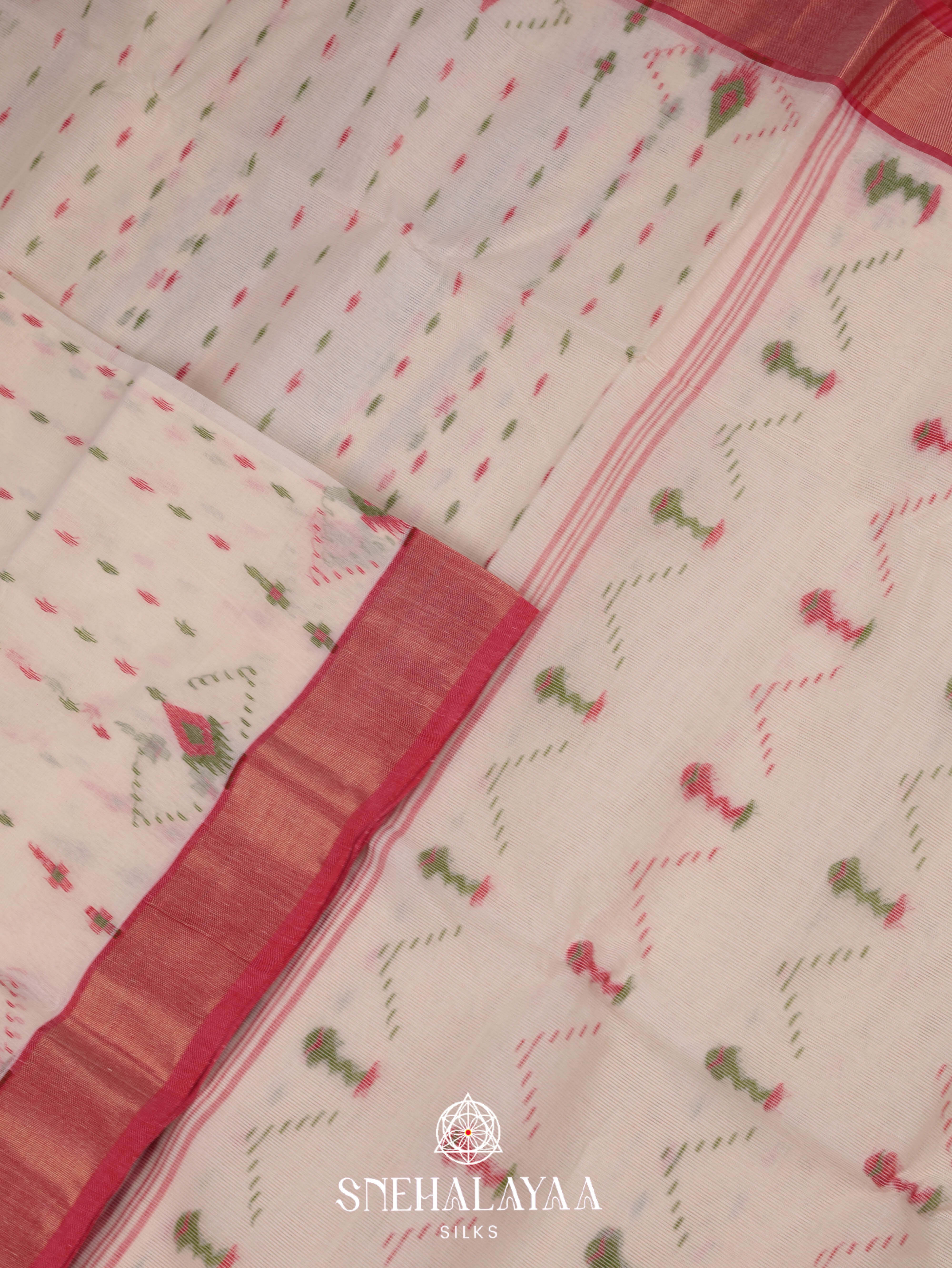 Beige Bengal Cotton Saree