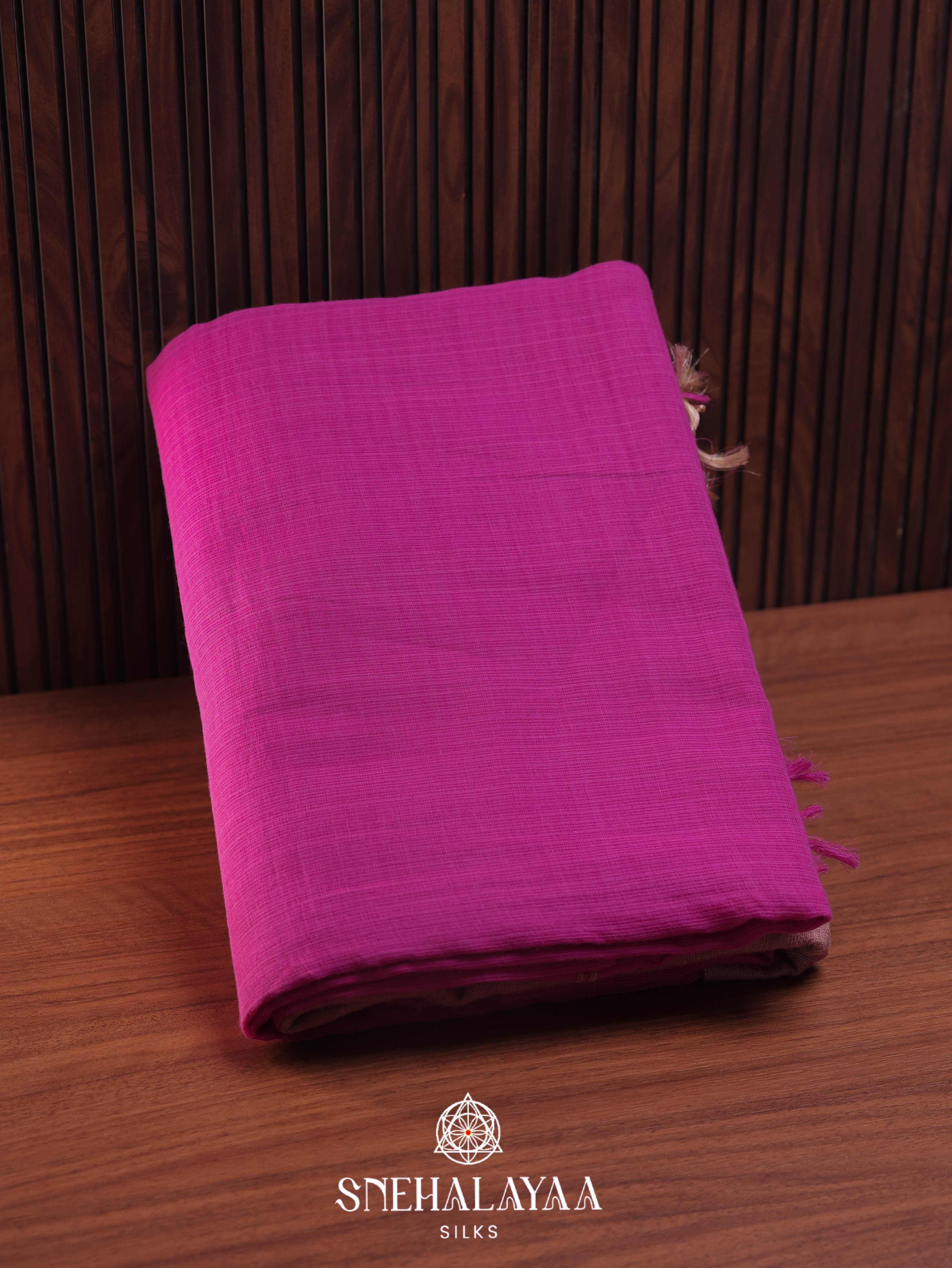 Pink Khadi Cotton Saree