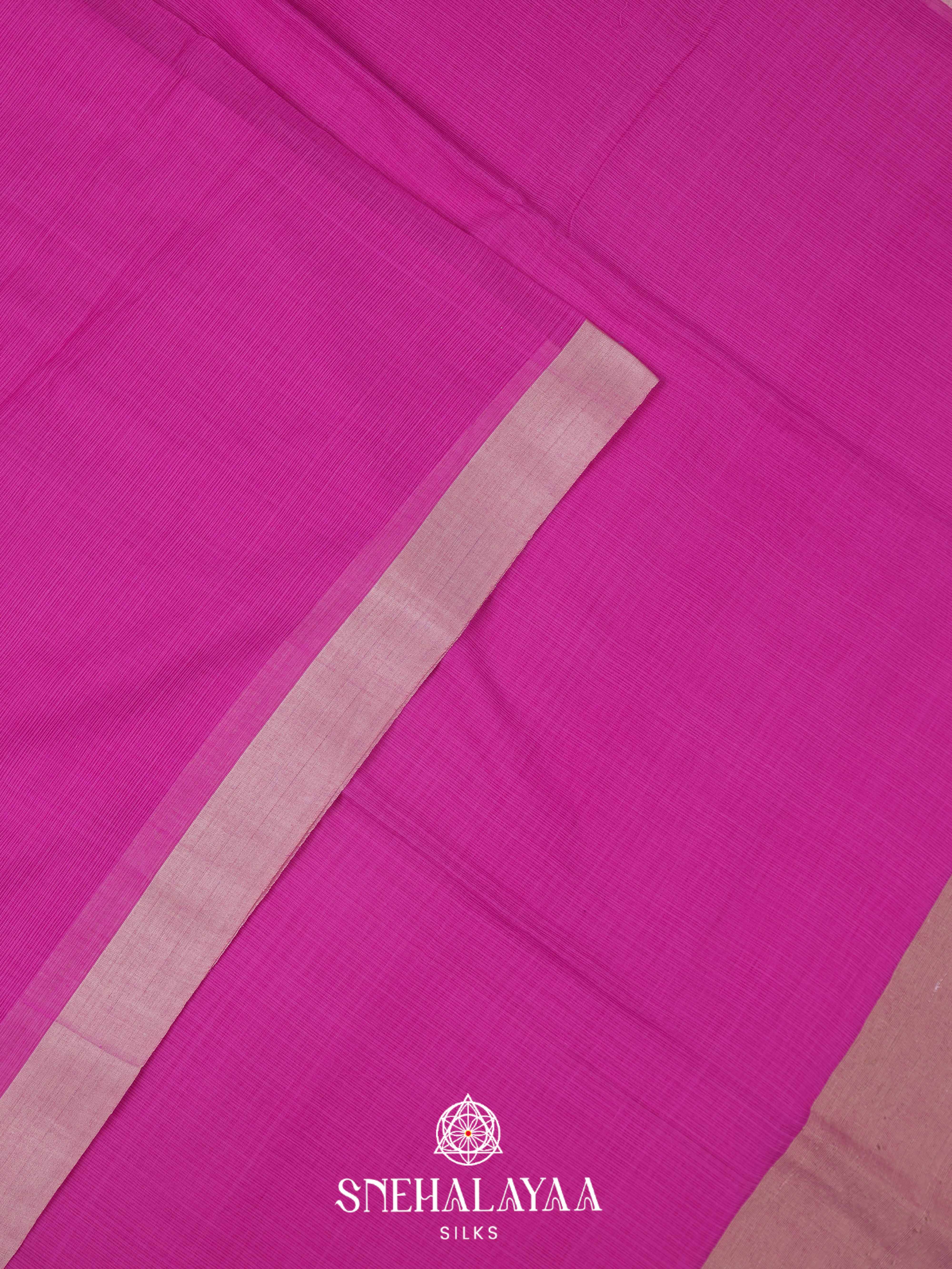 Pink Khadi Cotton Saree
