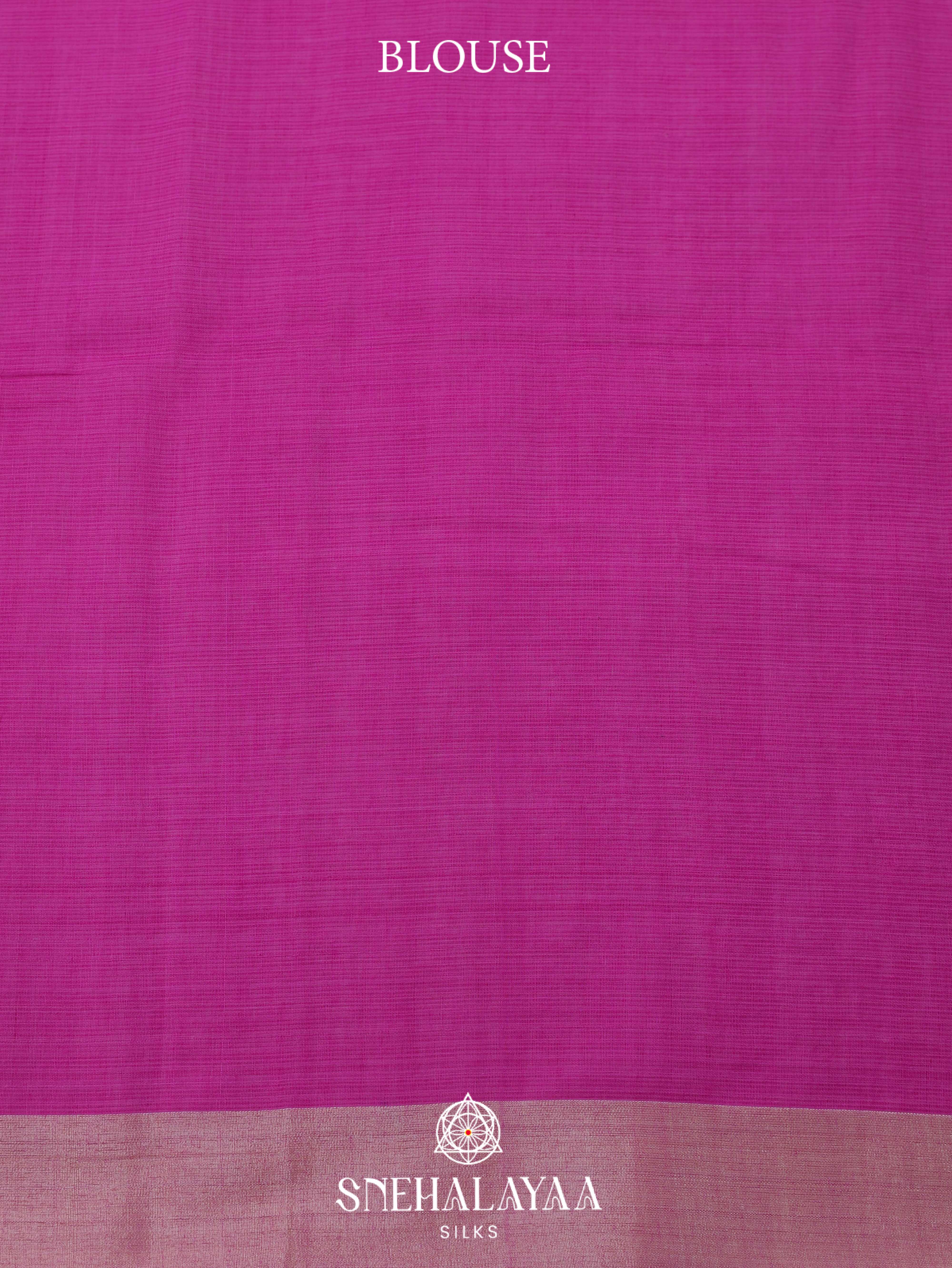 Pink Khadi Cotton Saree