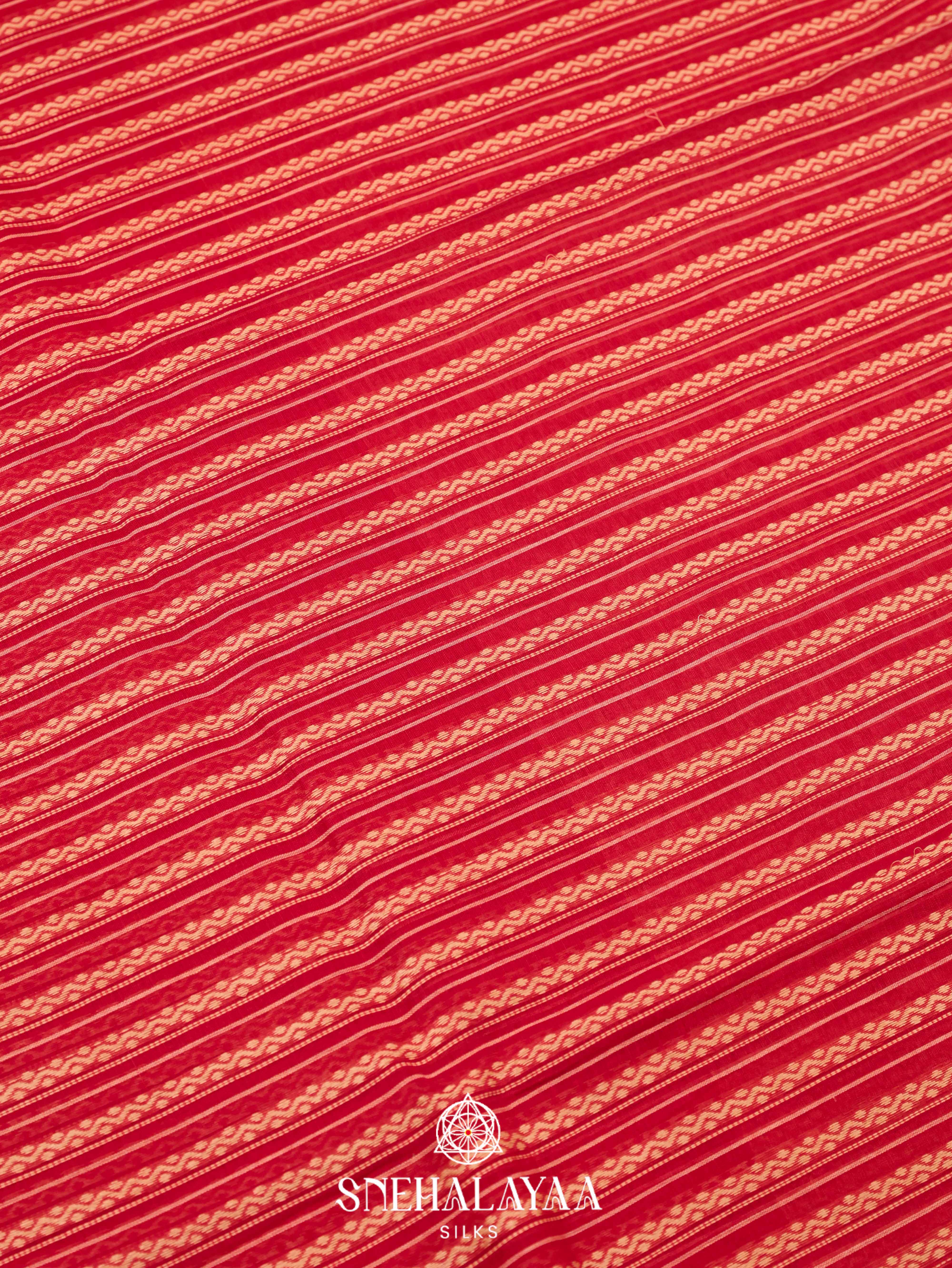 Red Bengal Cotton Saree