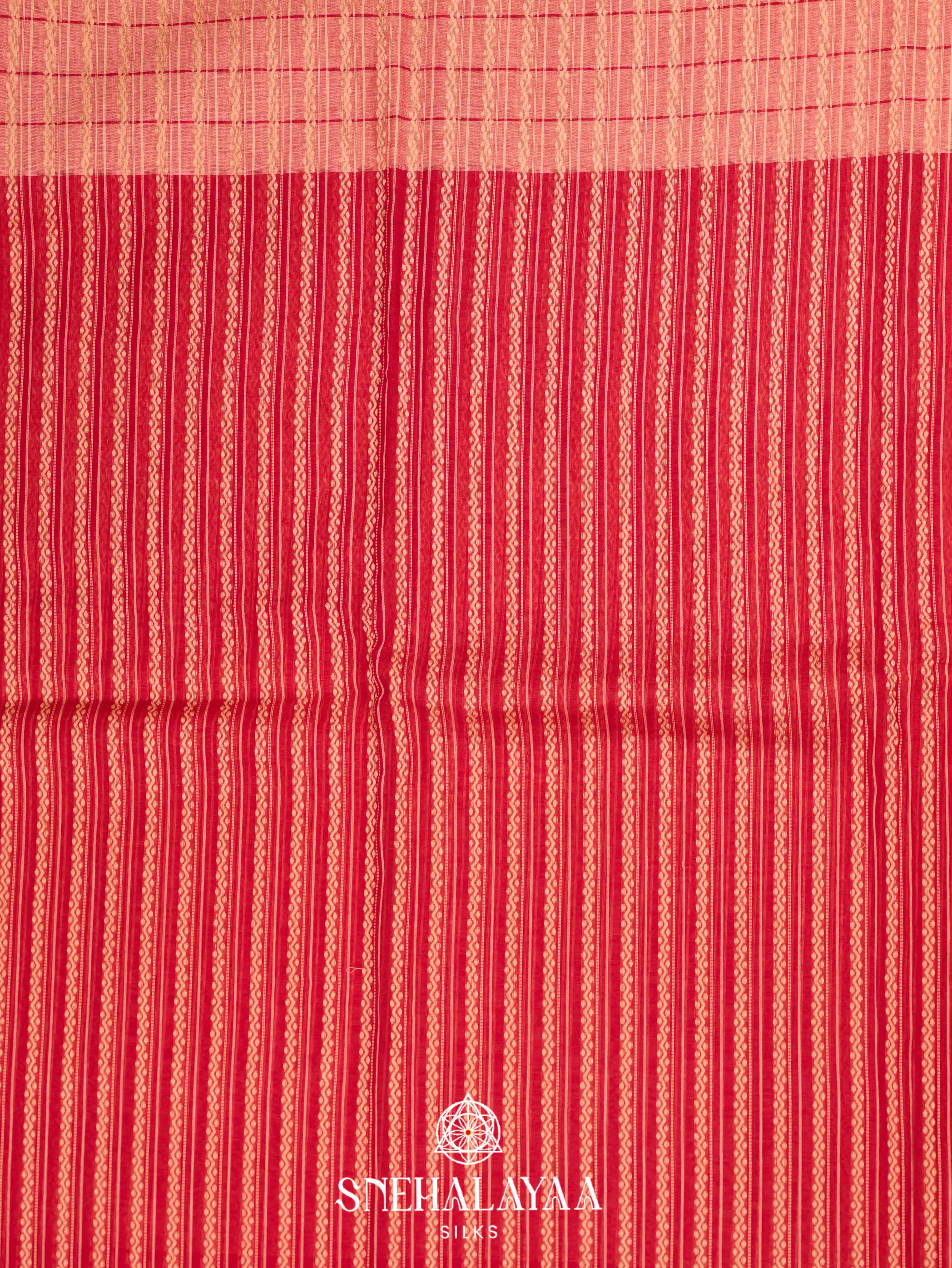 Red Bengal Cotton Saree