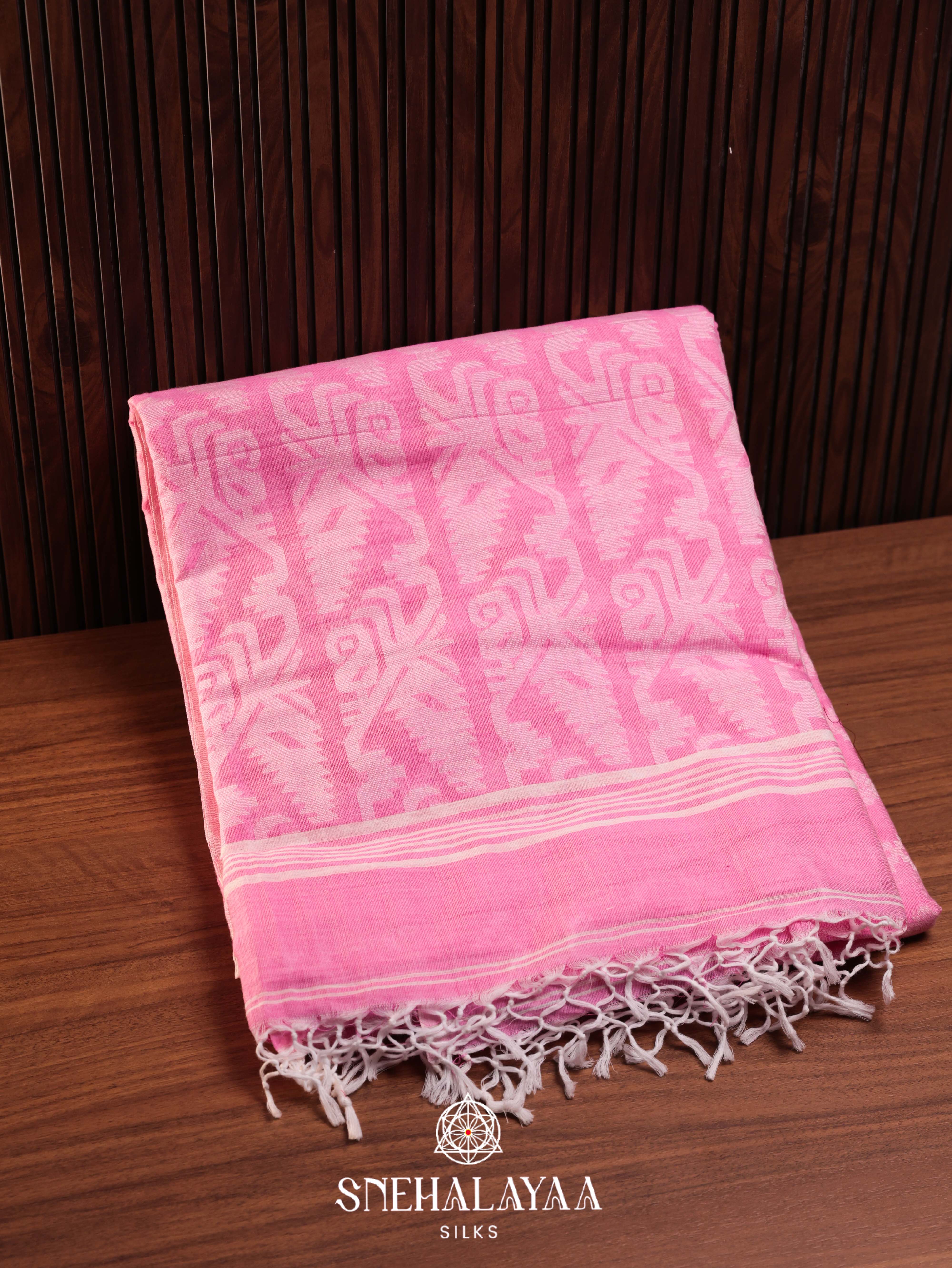 Pink Bengal Cotton Saree