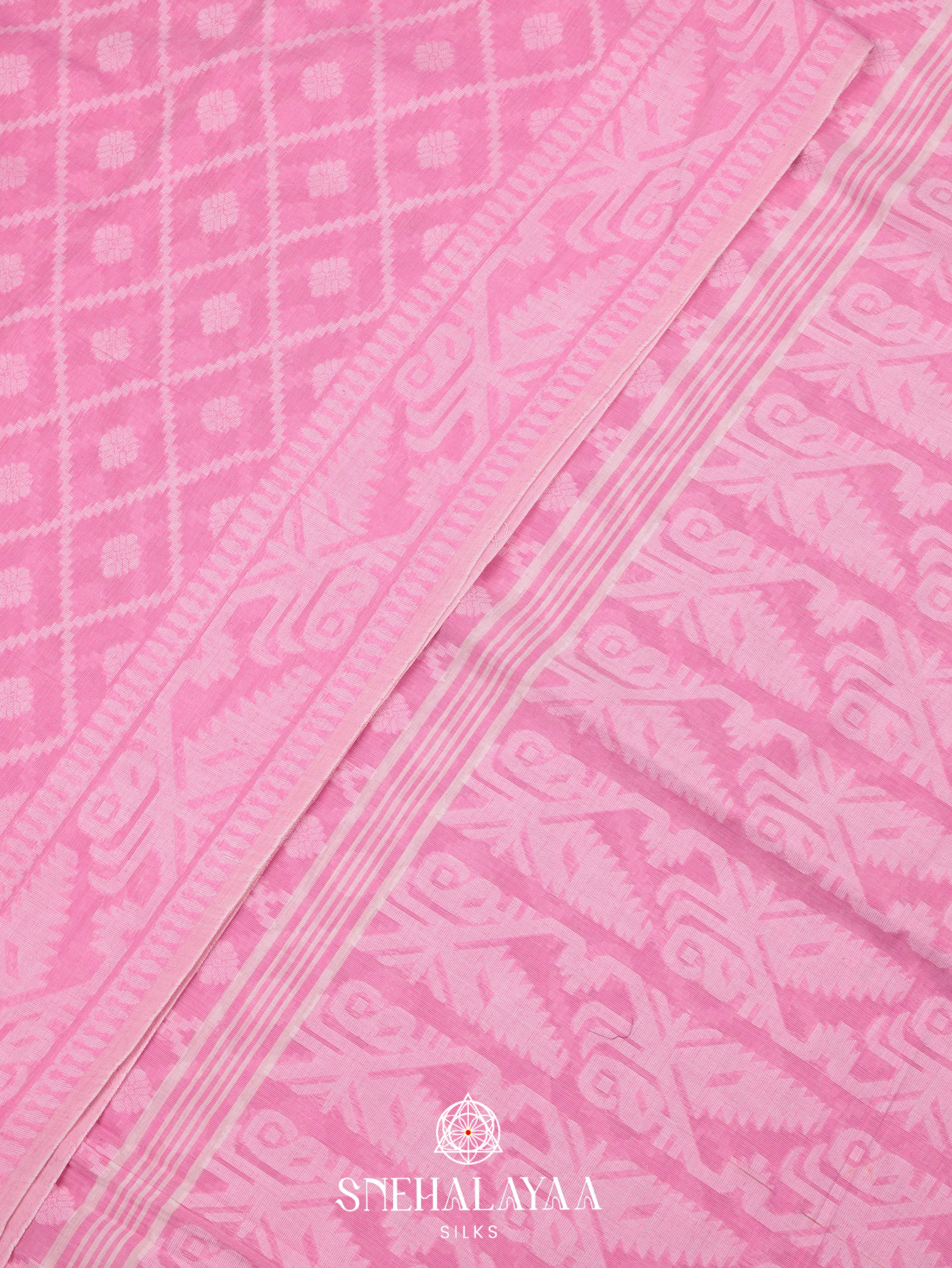 Pink Bengal Cotton Saree