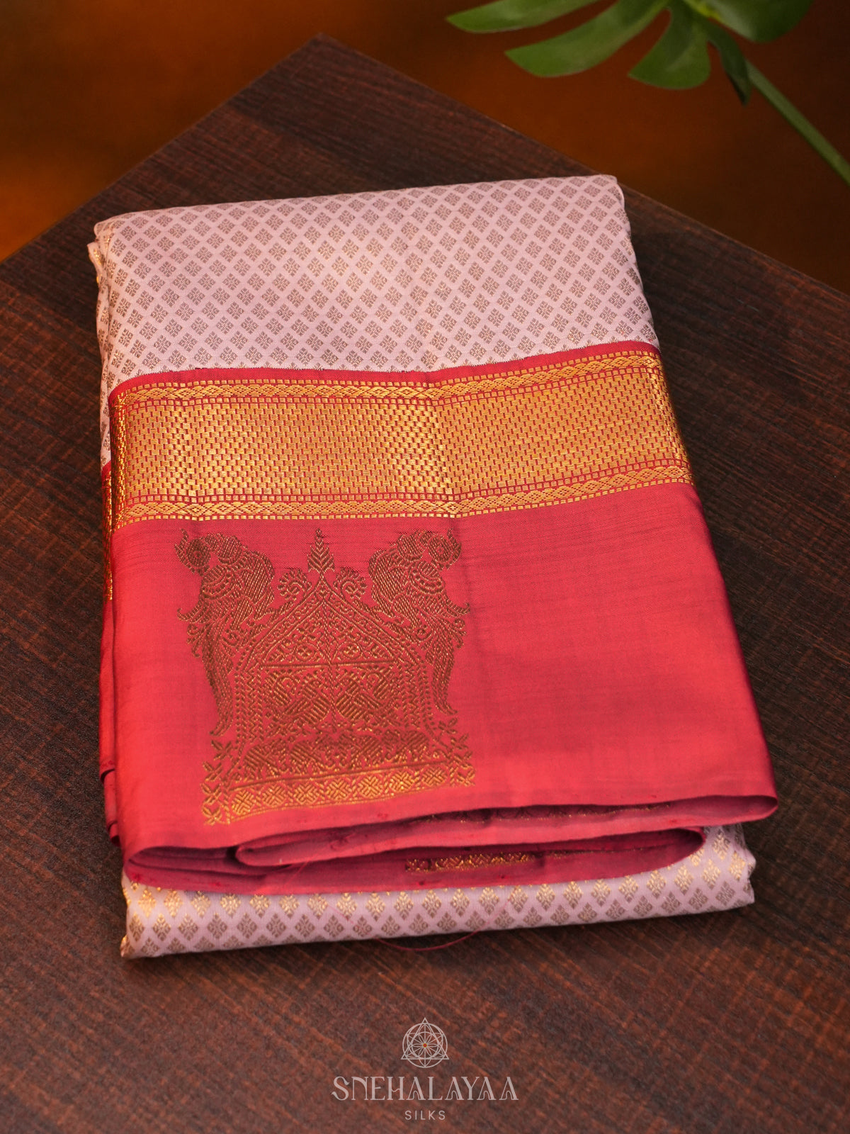 Baby Pink Kanjivaram Silk Saree