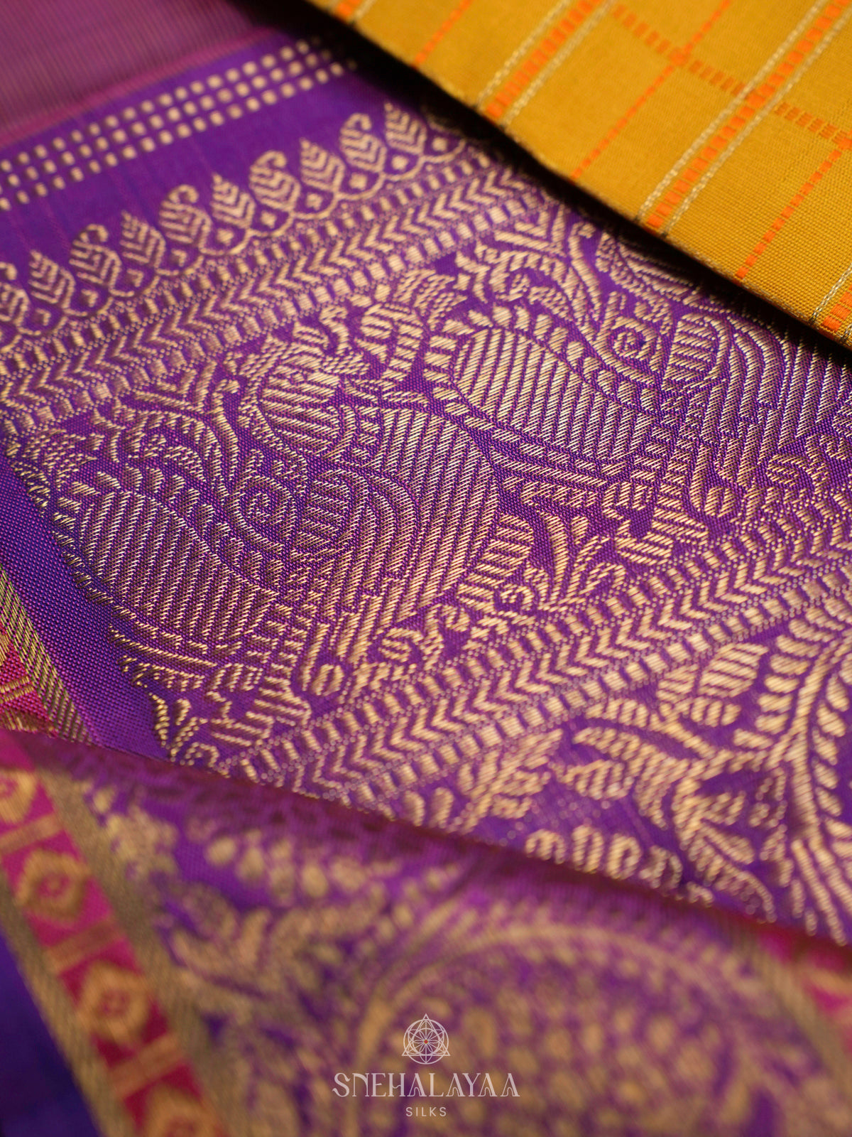 Mustard Yellow Kanjivaram Silk Saree