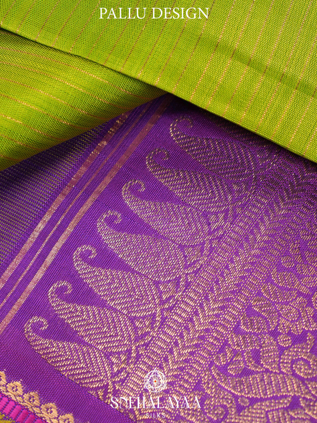 Lime Green Kanjivaram Silk Saree