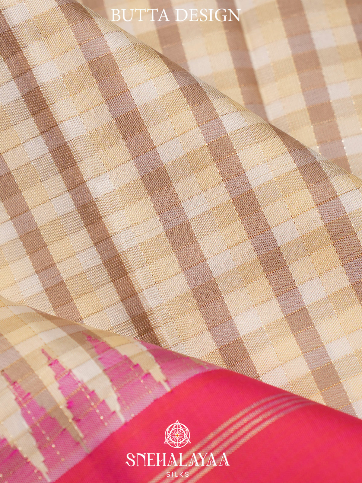 Off White or Cream Kanjivaram Silk Saree