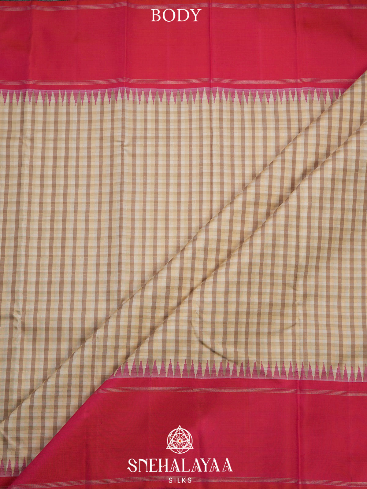 Off White or Cream Kanjivaram Silk Saree