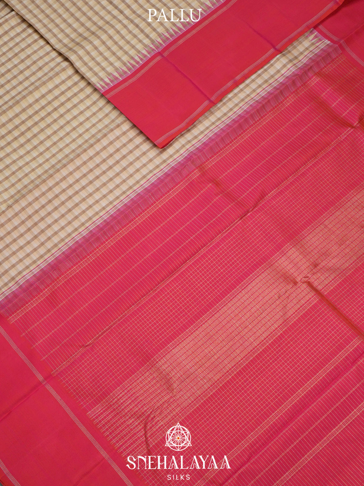 Off White or Cream Kanjivaram Silk Saree