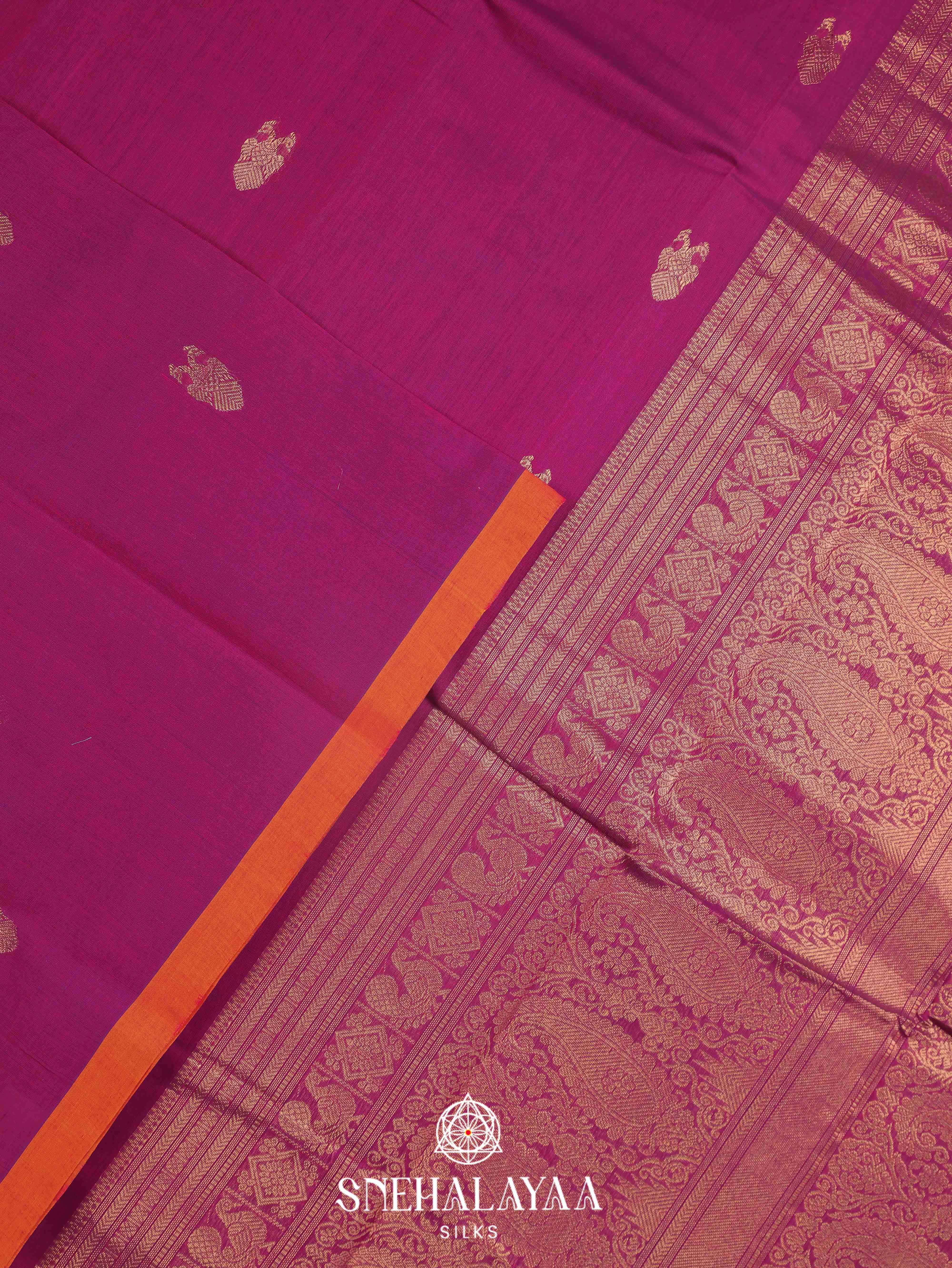 Purple  Kanchi Cotton Saree