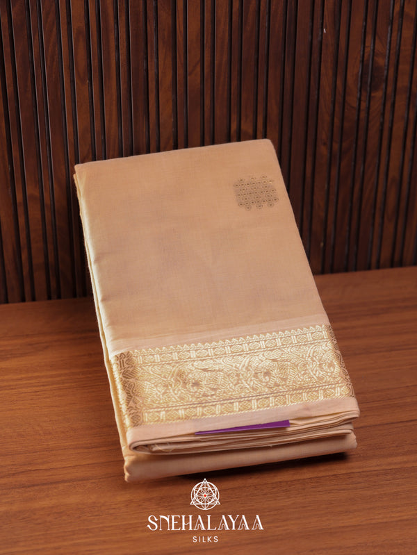 Peach Kanchi Cotton Saree