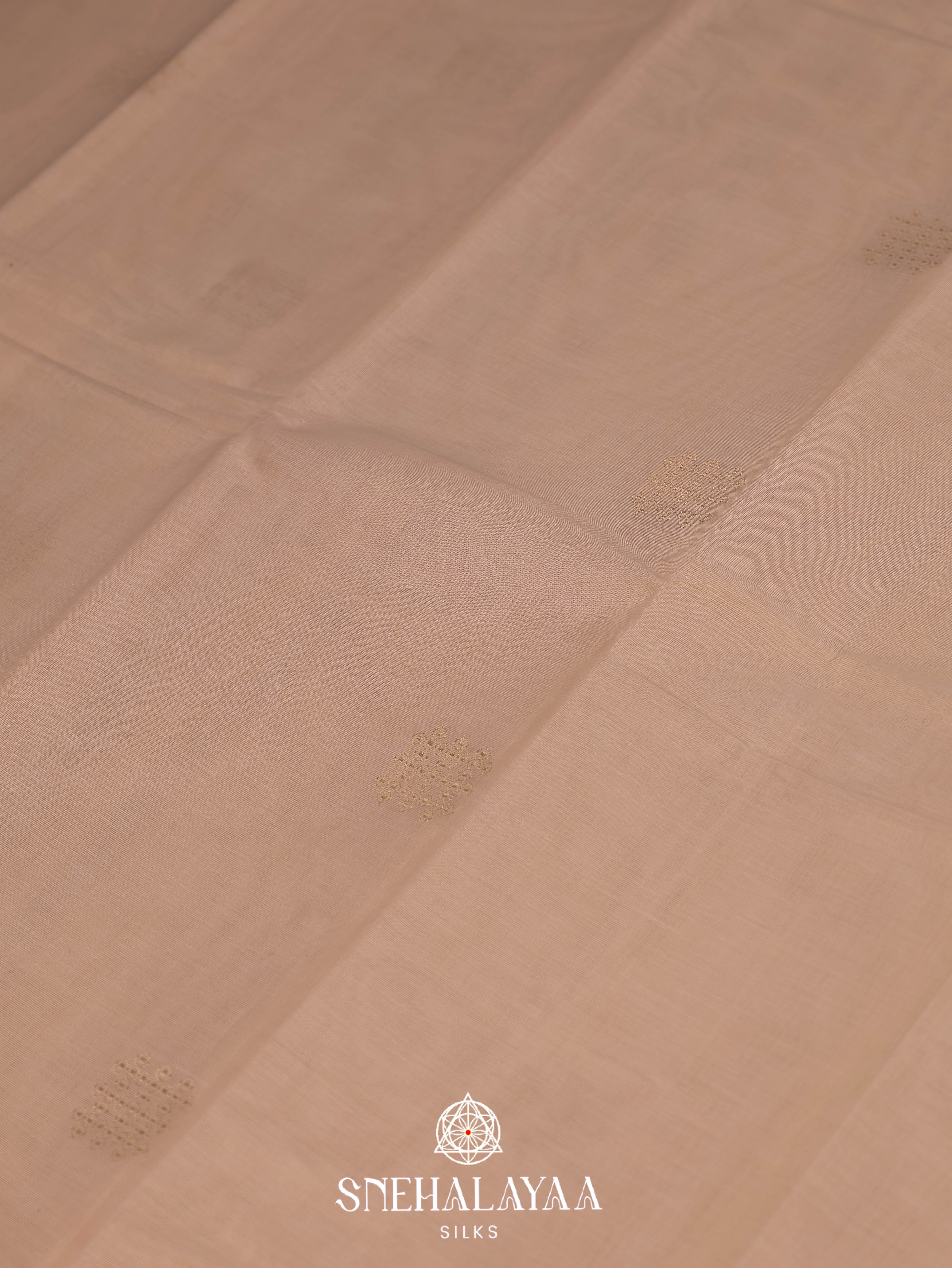 Peach Kanchi Cotton Saree