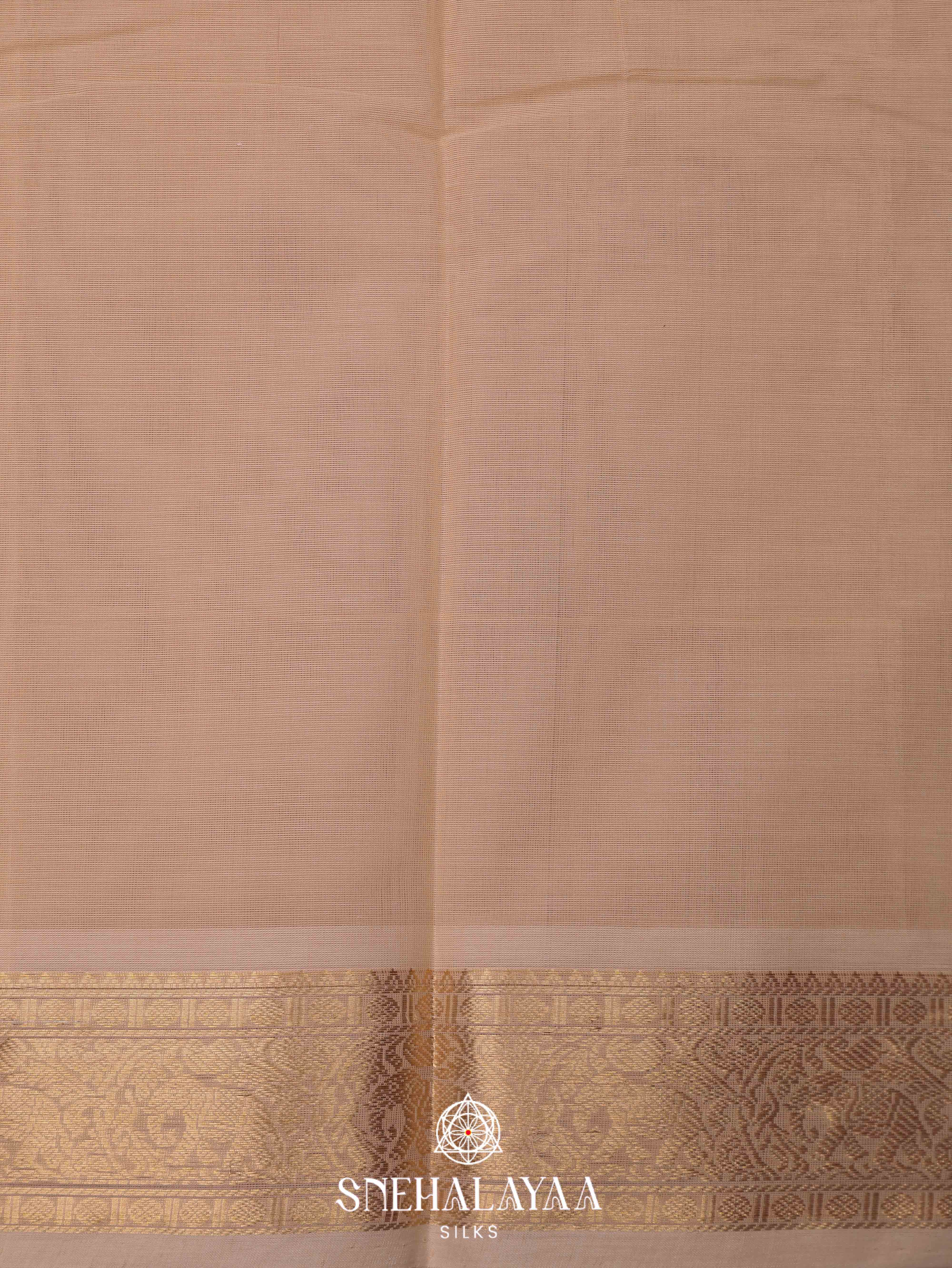 Peach Kanchi Cotton Saree