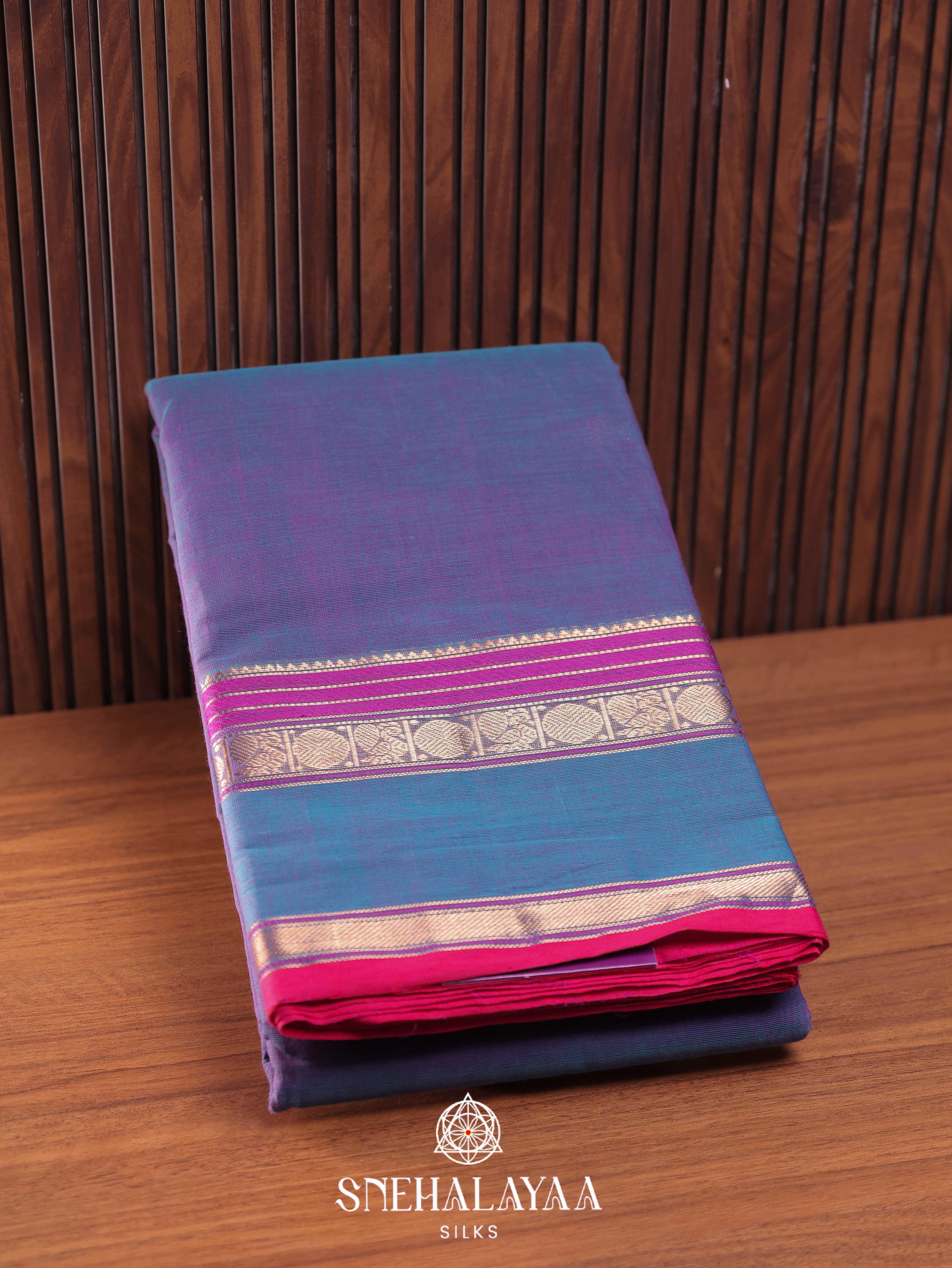 Blue Kanchi Cotton Saree