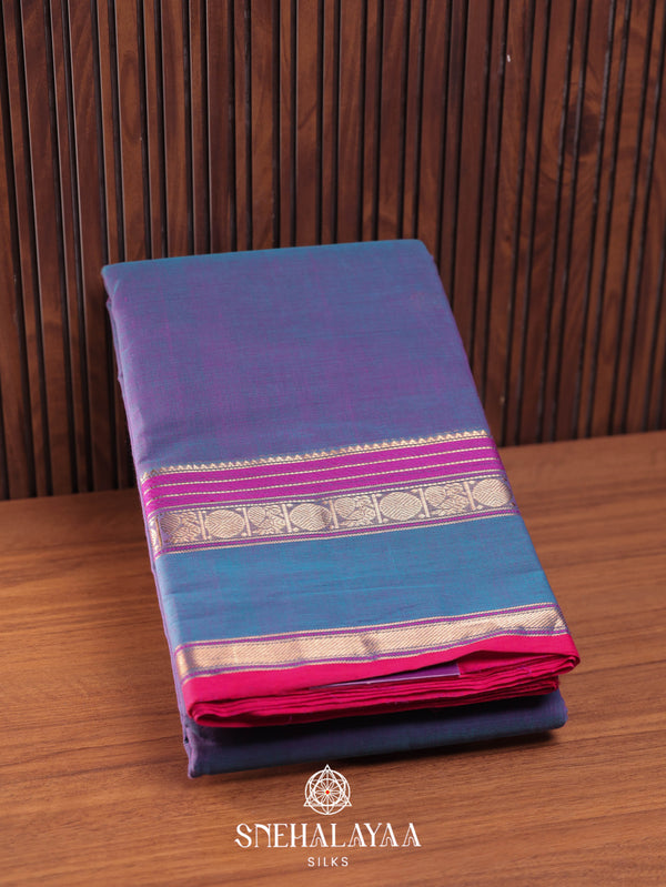 Blue Kanchi Cotton Saree