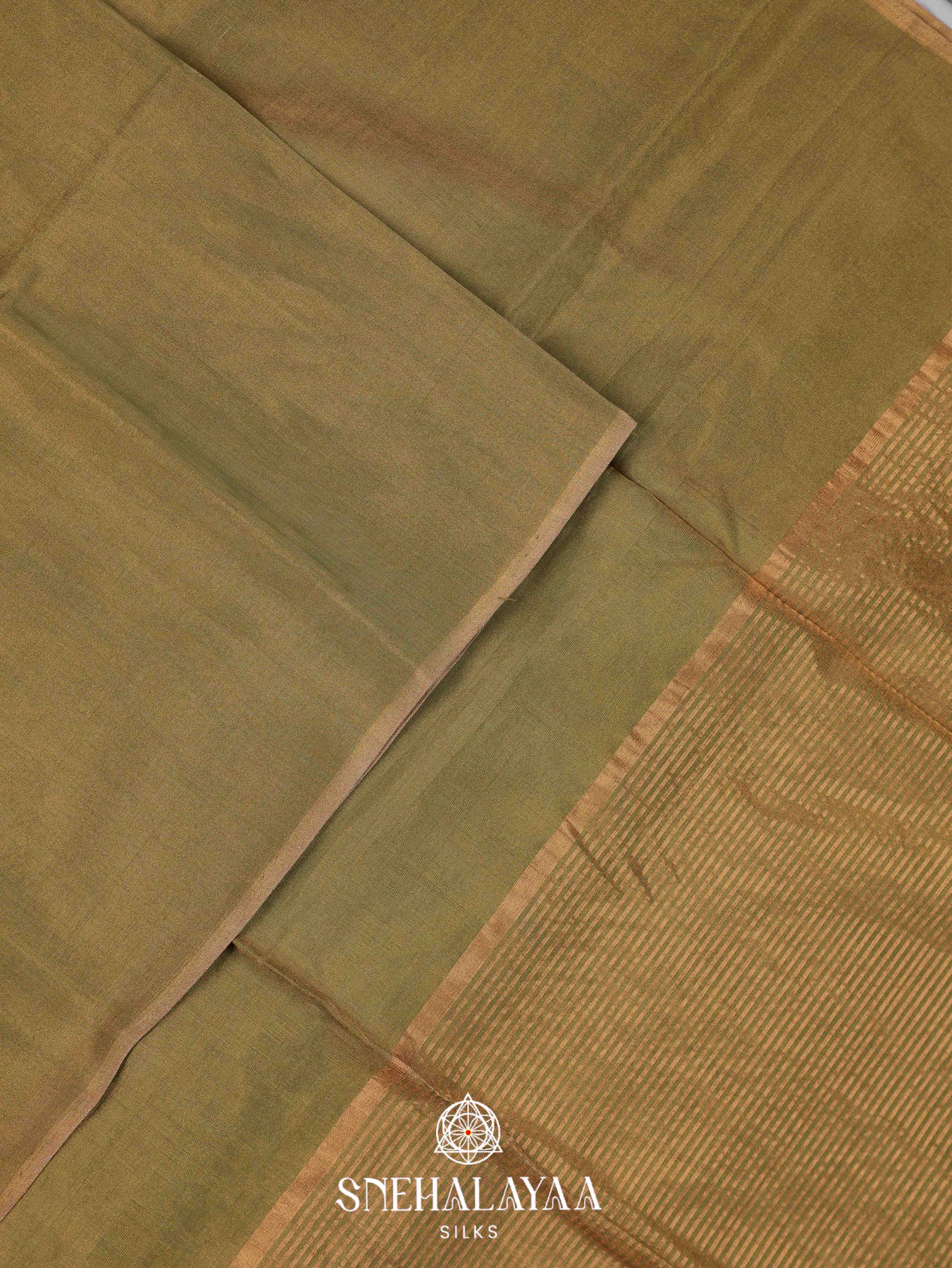 Mehendi Green Maheshwari Silk Cotton Saree