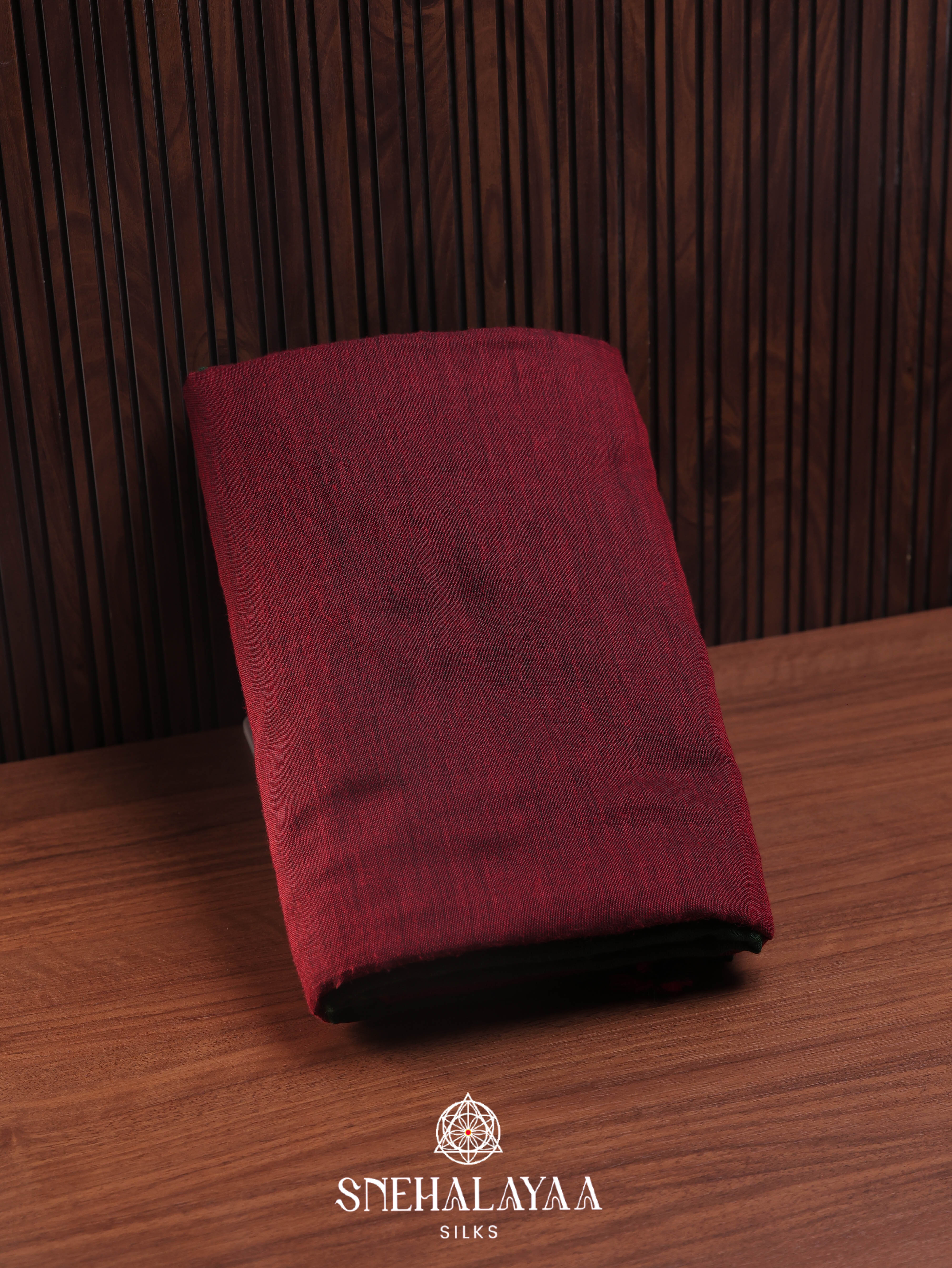 Maroon Khadi Cotton Saree