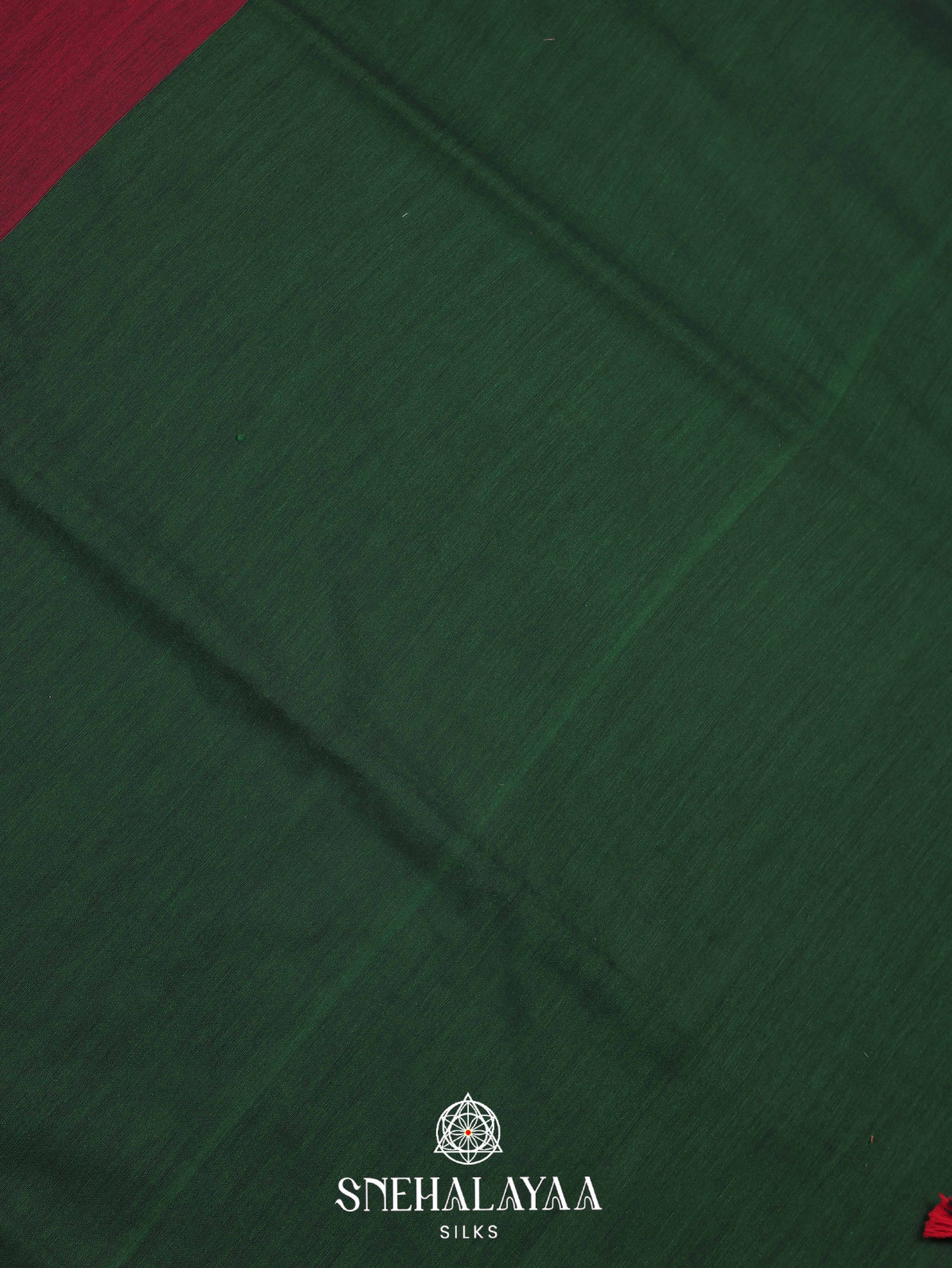 Maroon Khadi Cotton Saree