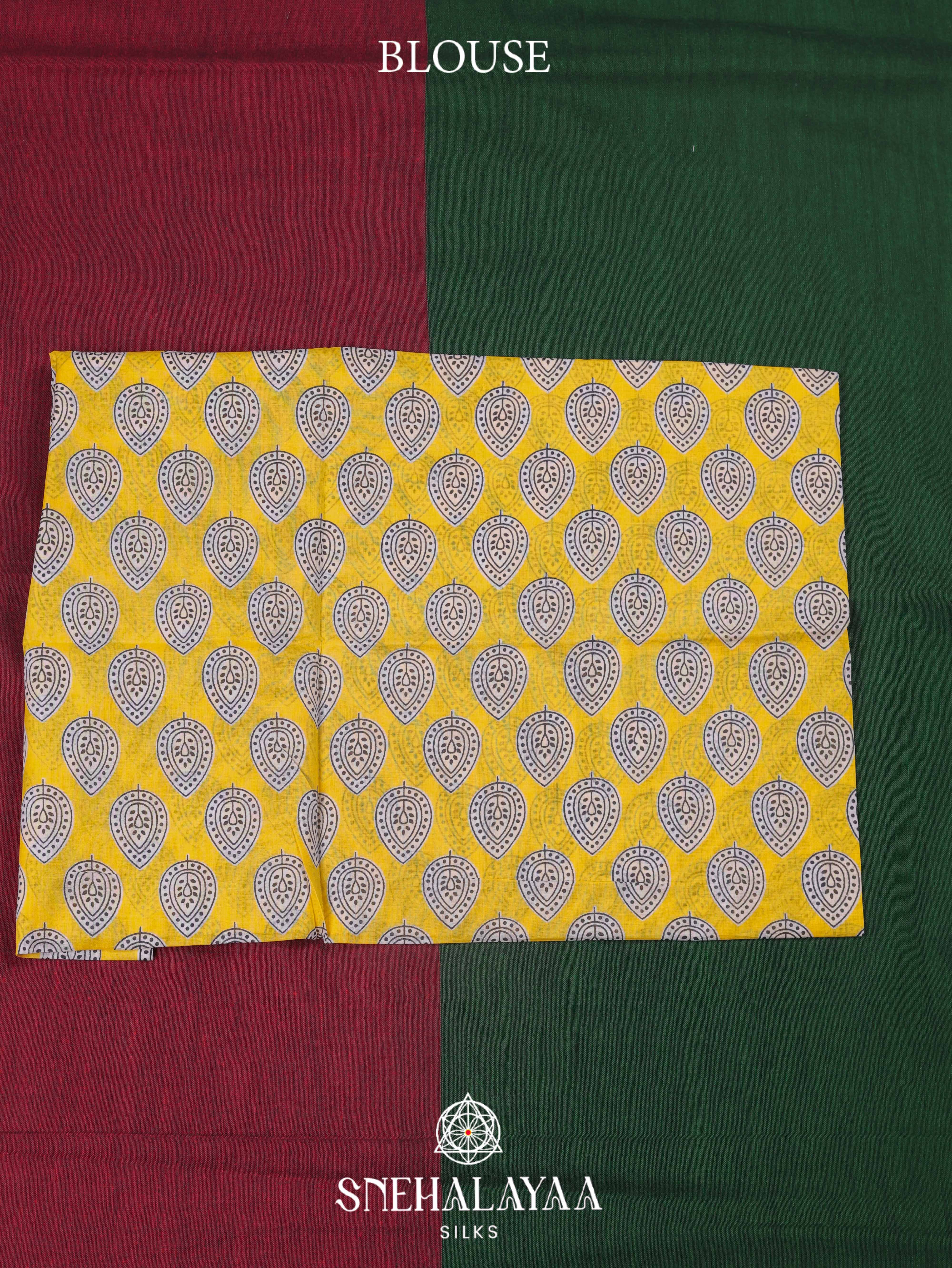 Maroon Khadi Cotton Saree