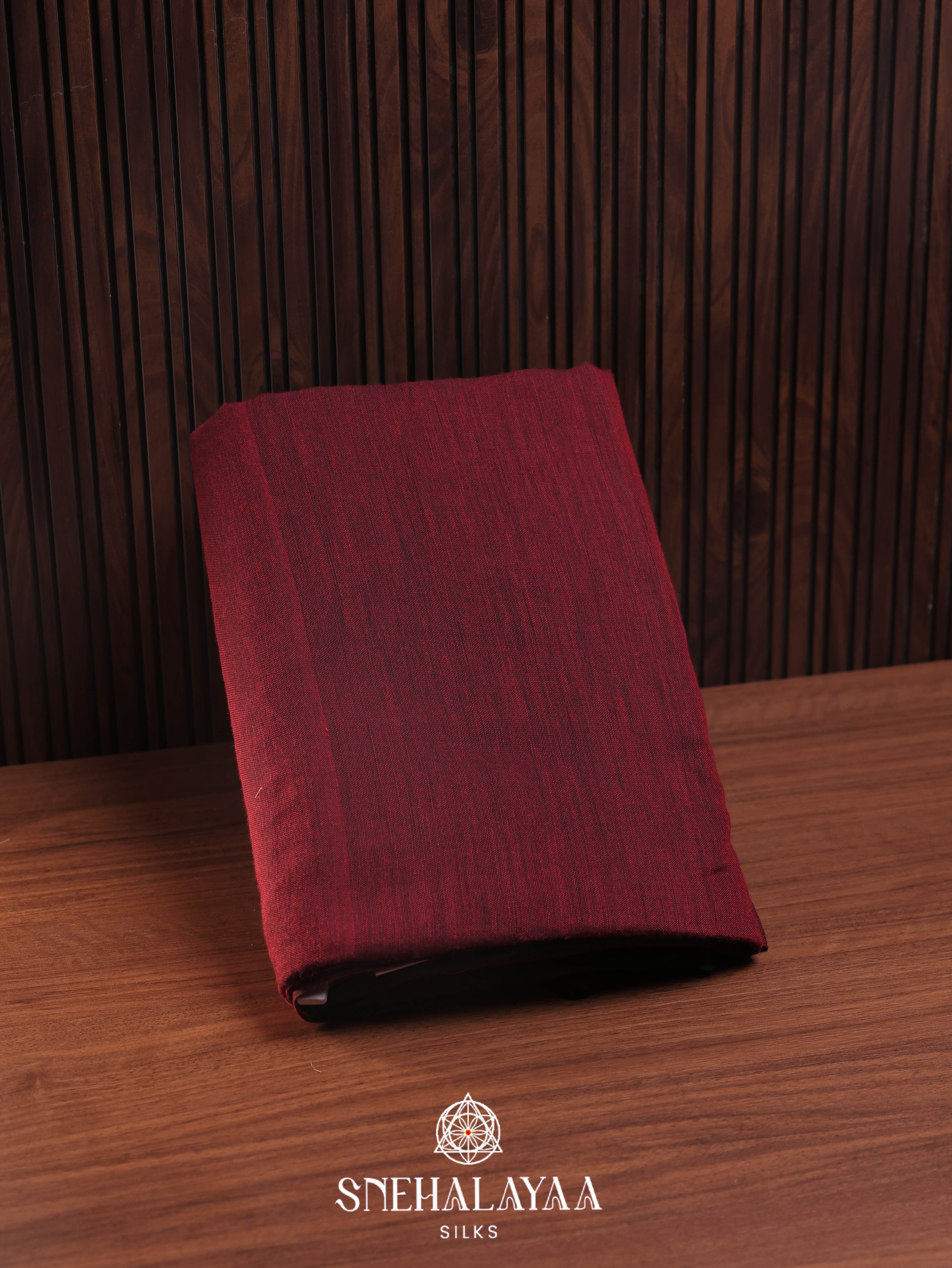 Maroon Khadi Cotton Saree
