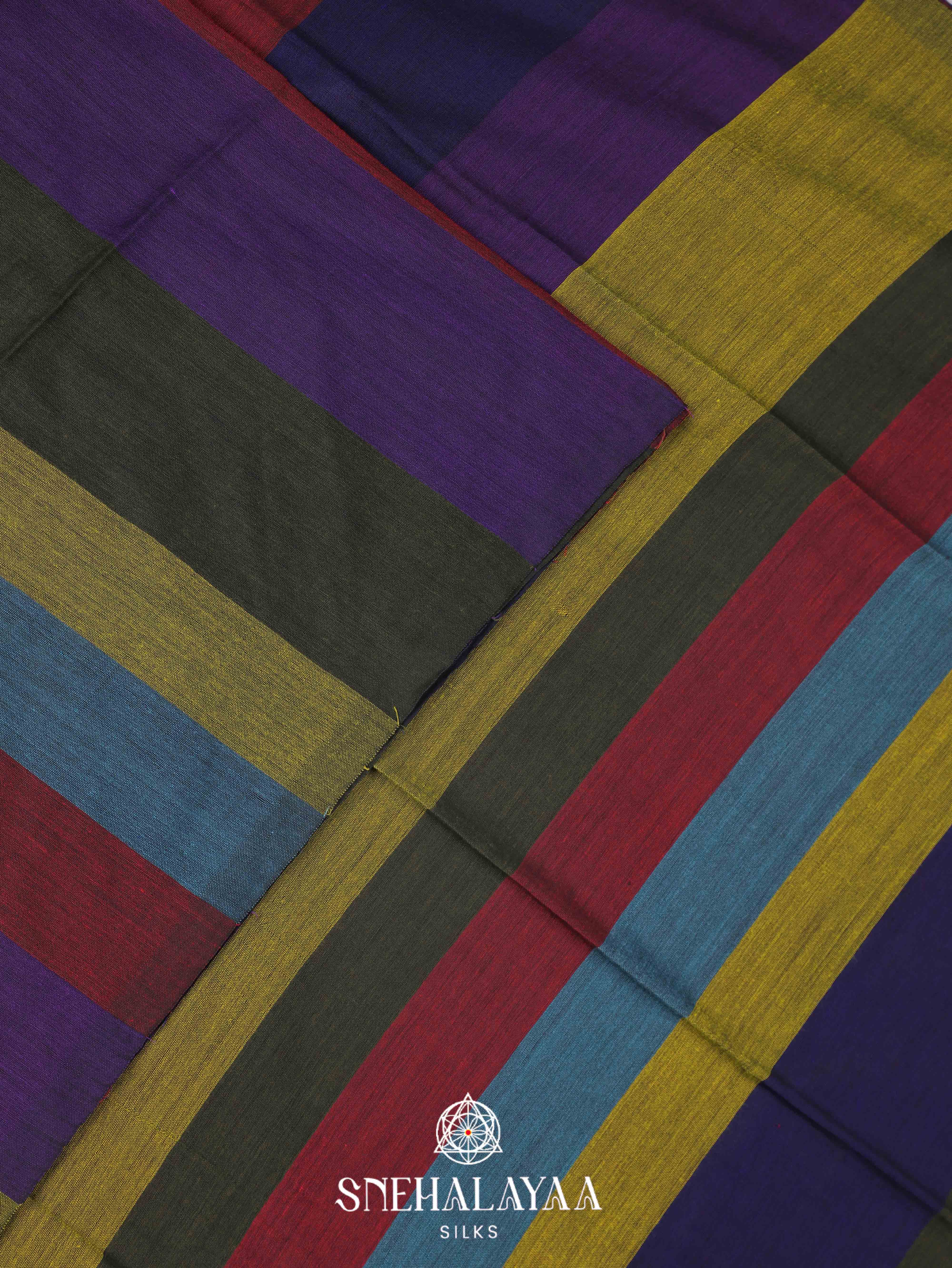 Multicolour Khadi Cotton Saree