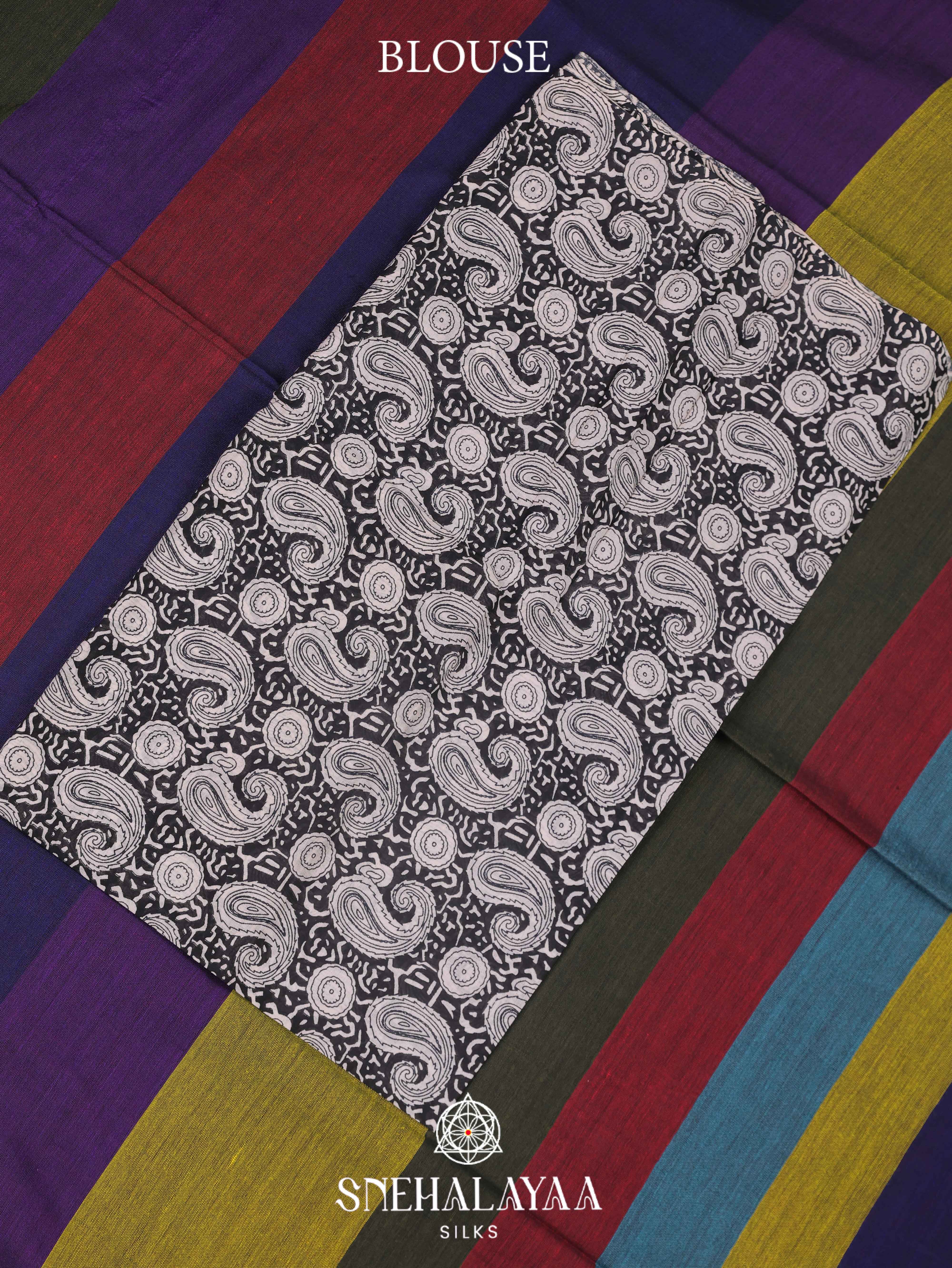 Multicolour Khadi Cotton Saree