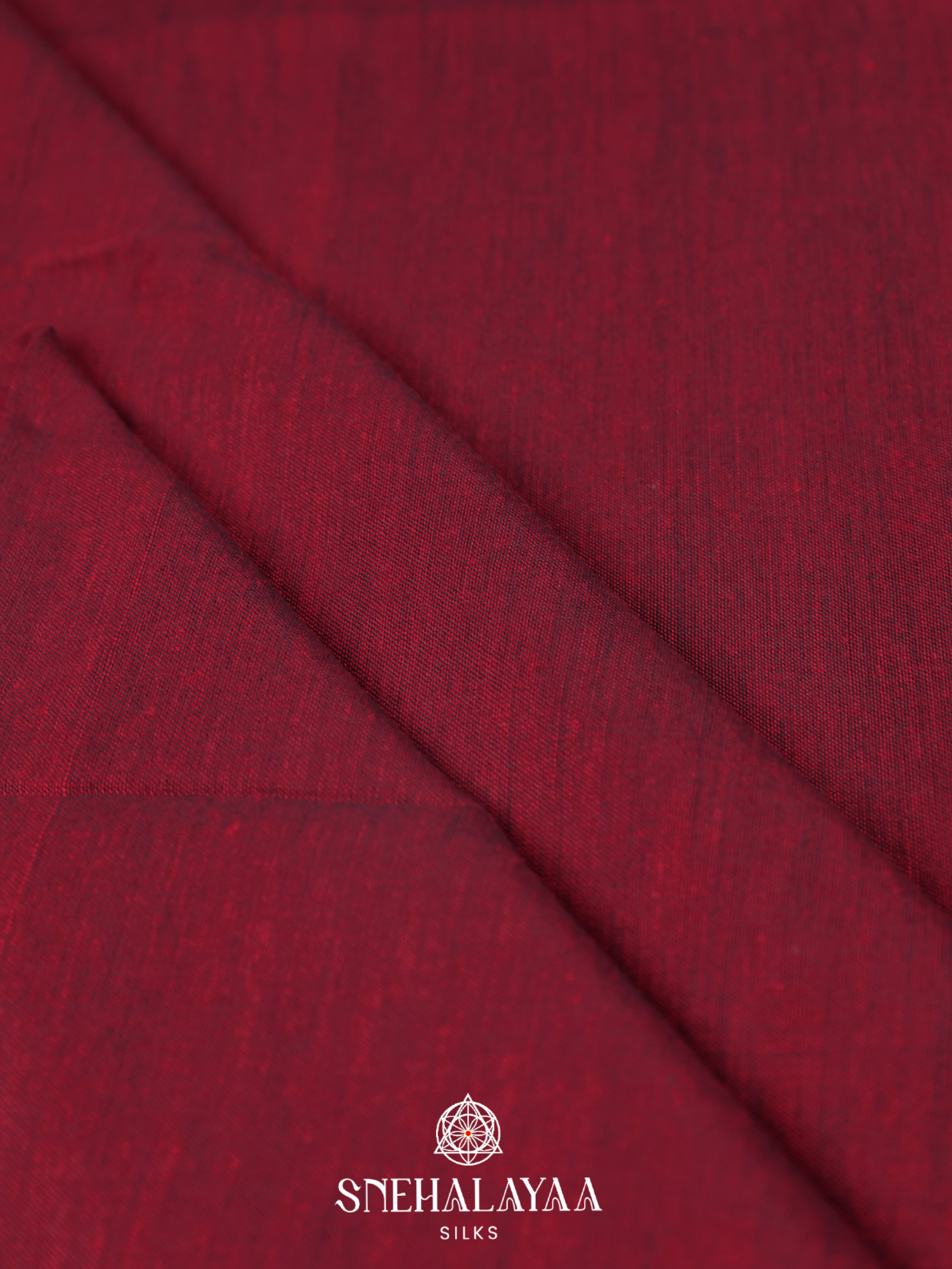 Maroon Khadi Cotton Saree