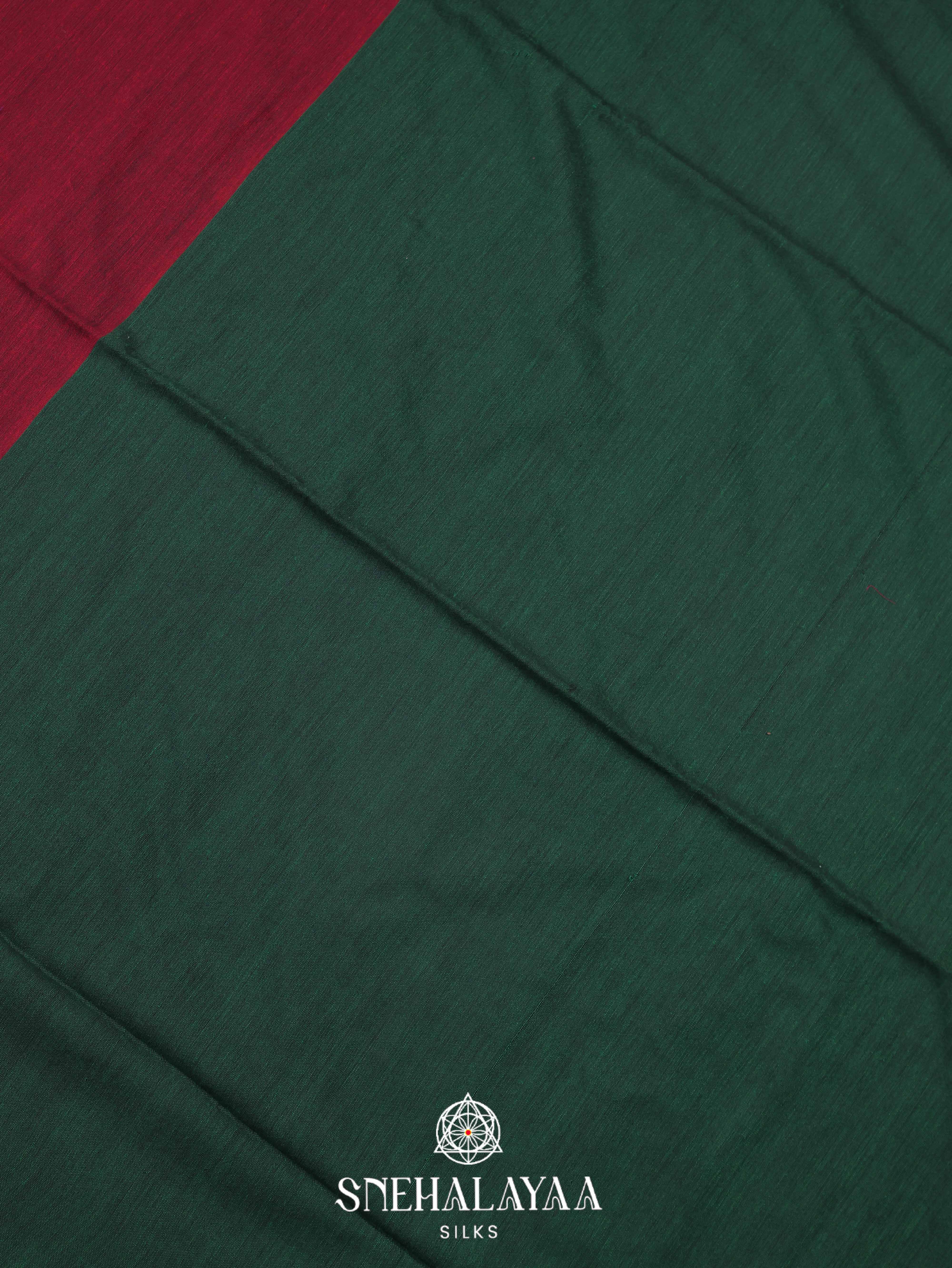 Maroon Khadi Cotton Saree