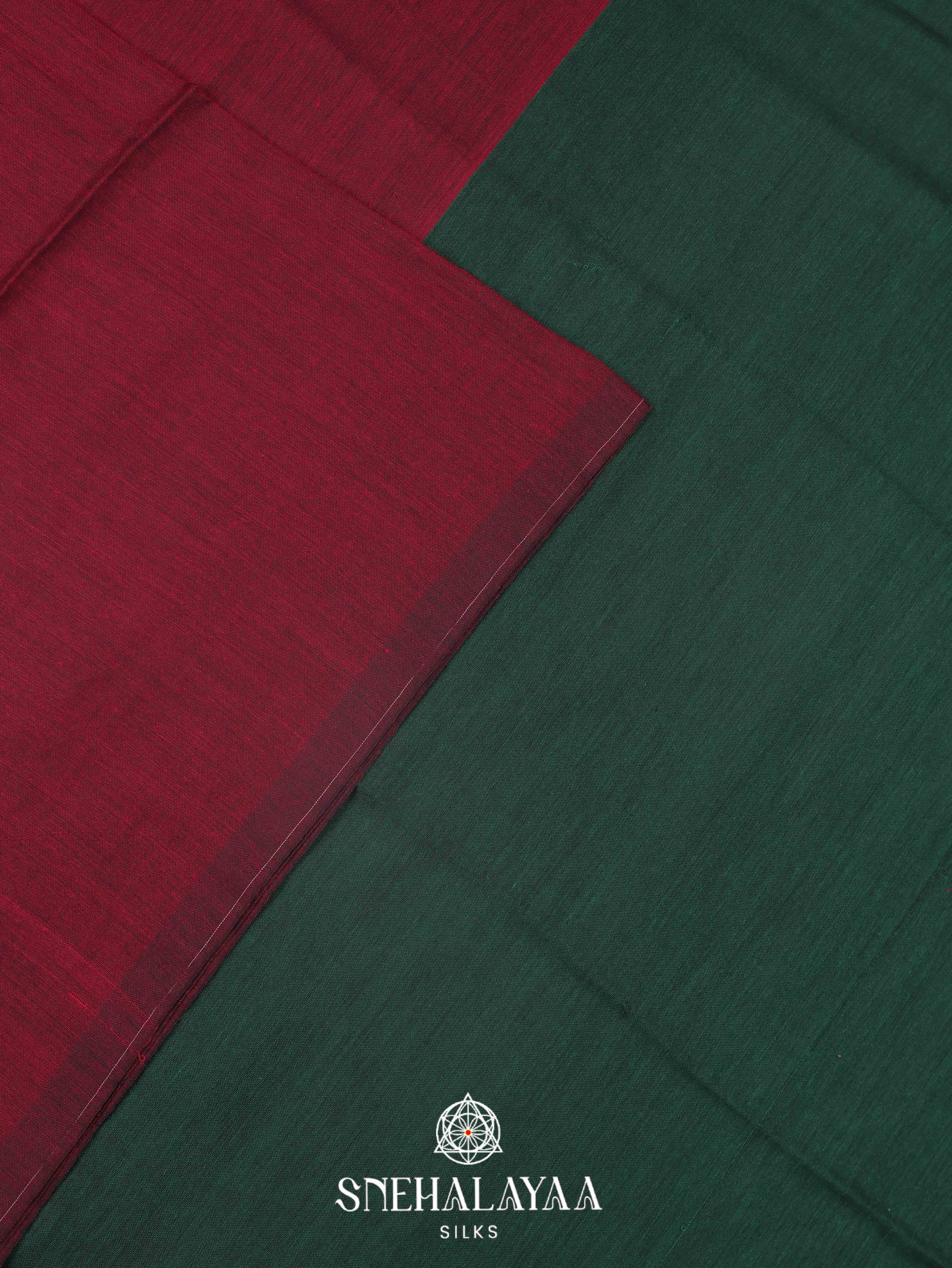 Maroon Khadi Cotton Saree