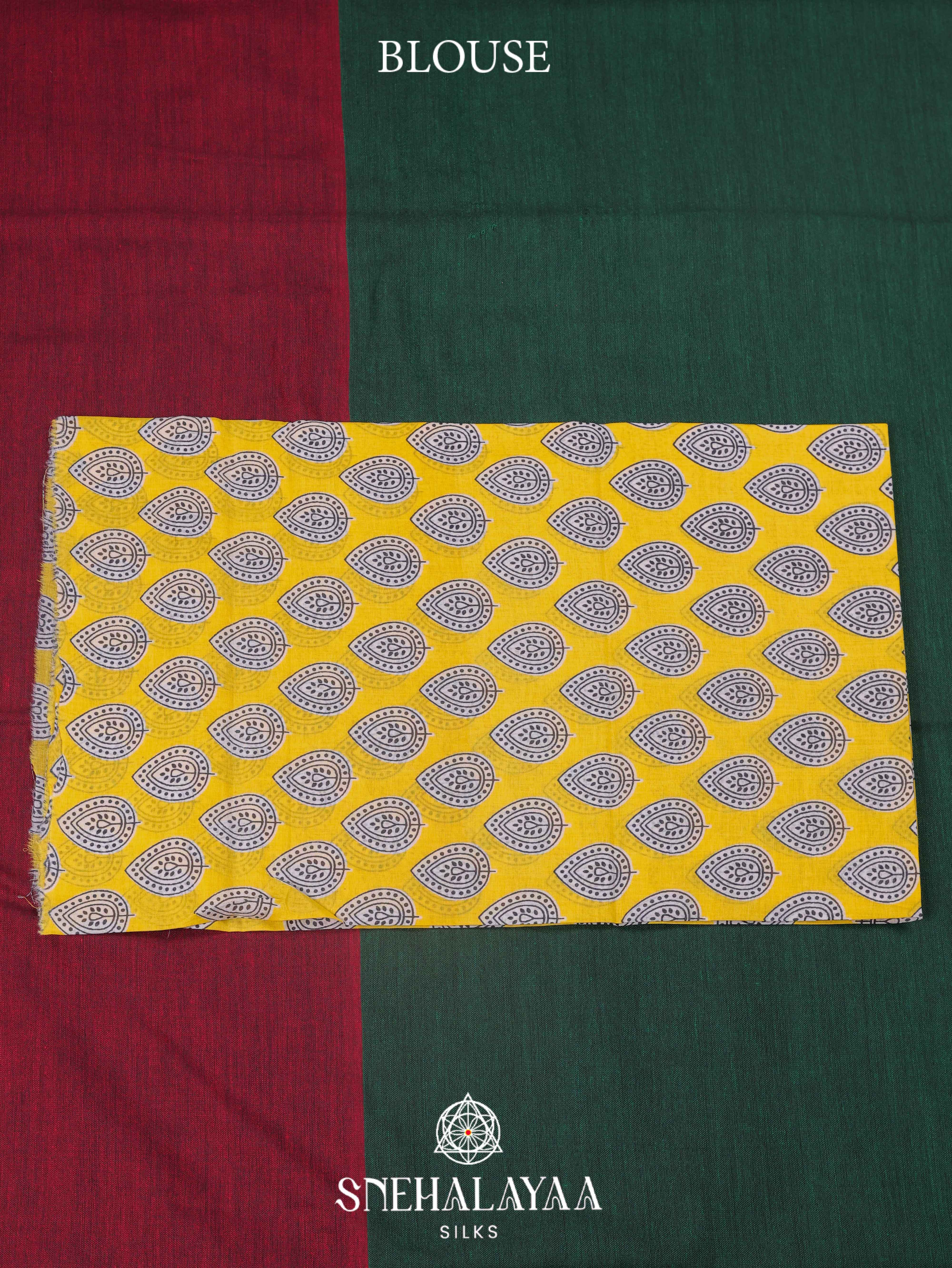 Maroon Khadi Cotton Saree