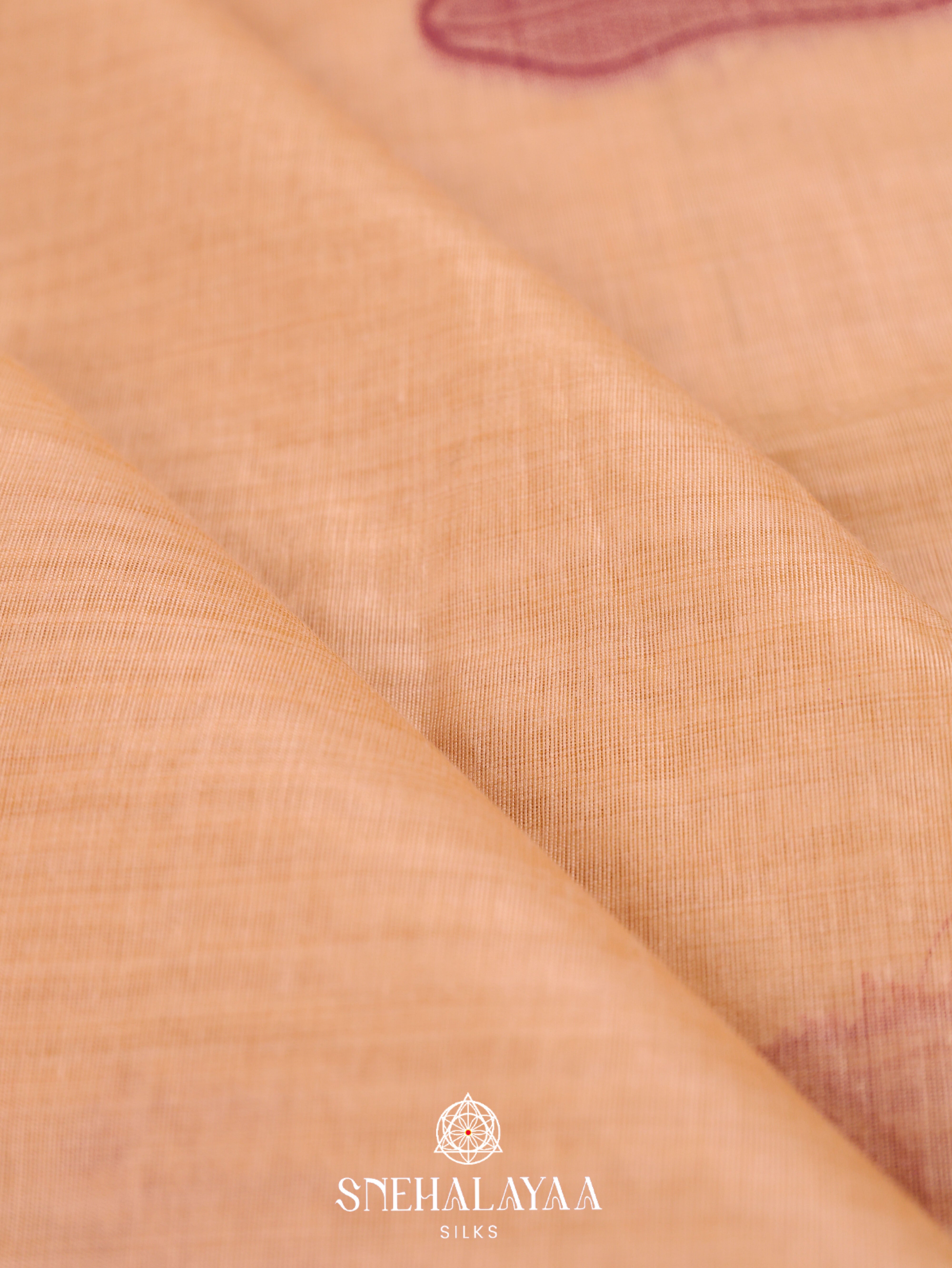 Peach Munga Cotton Saree