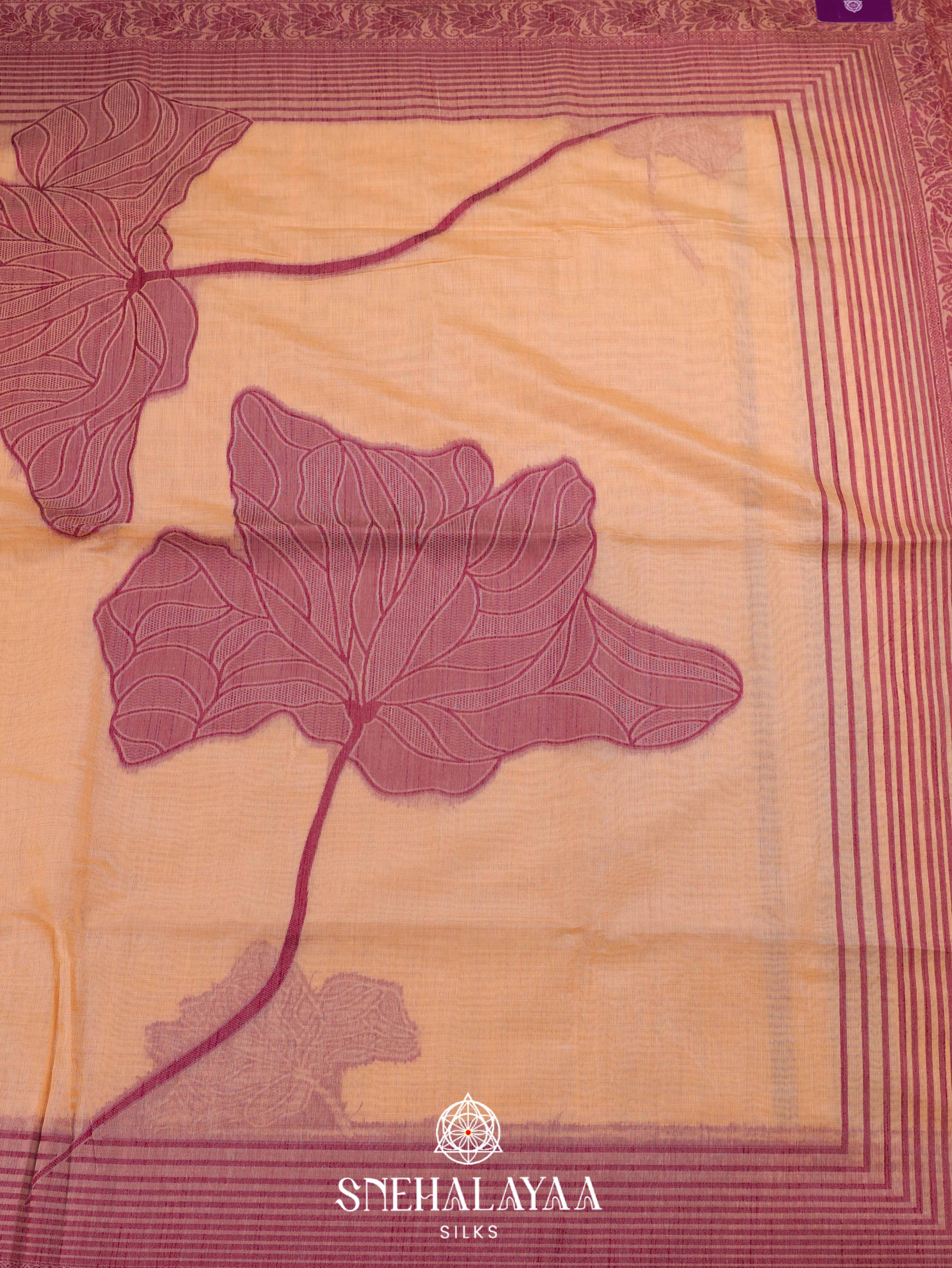 Peach Munga Cotton Saree