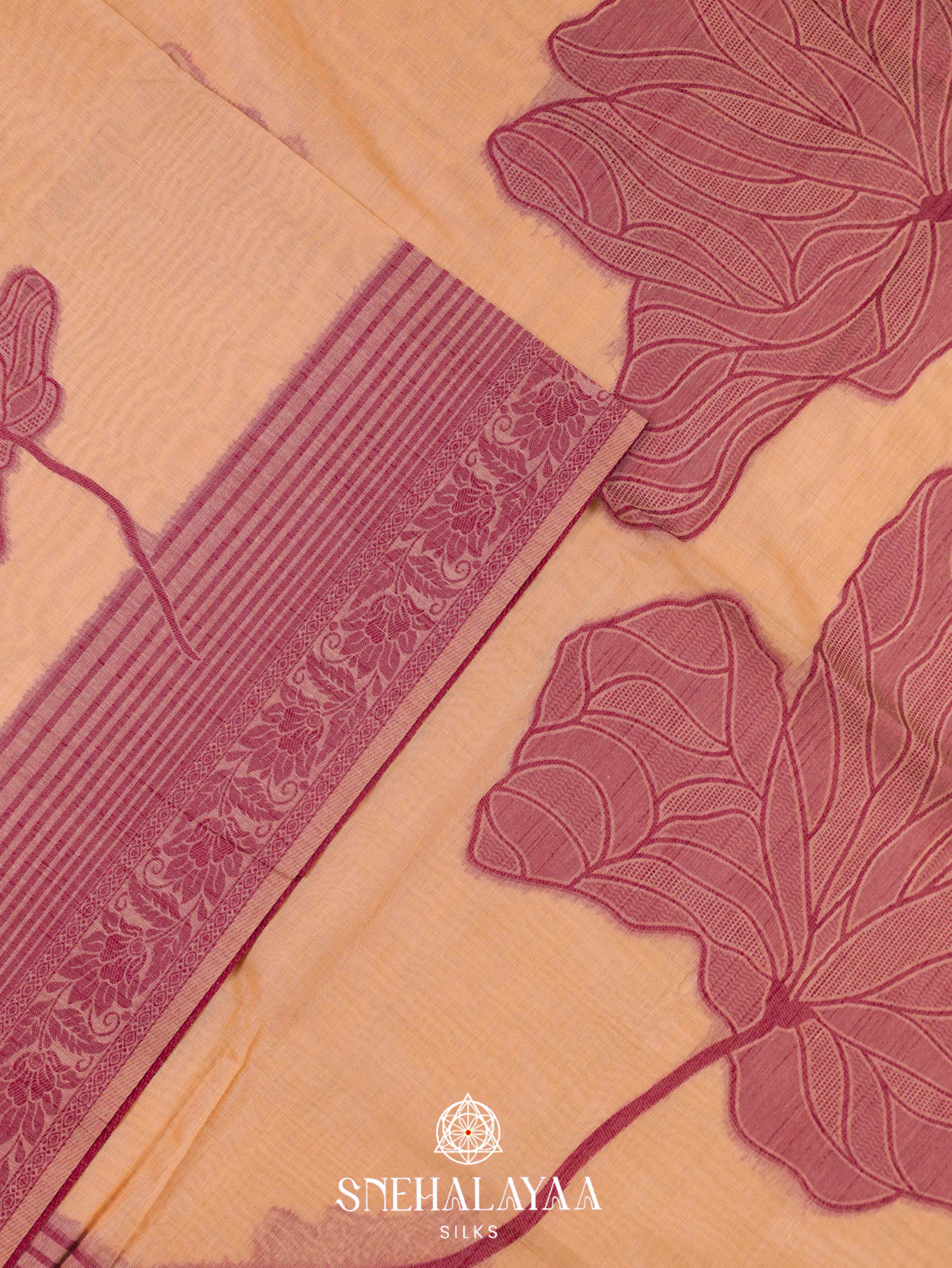 Peach Munga Cotton Saree