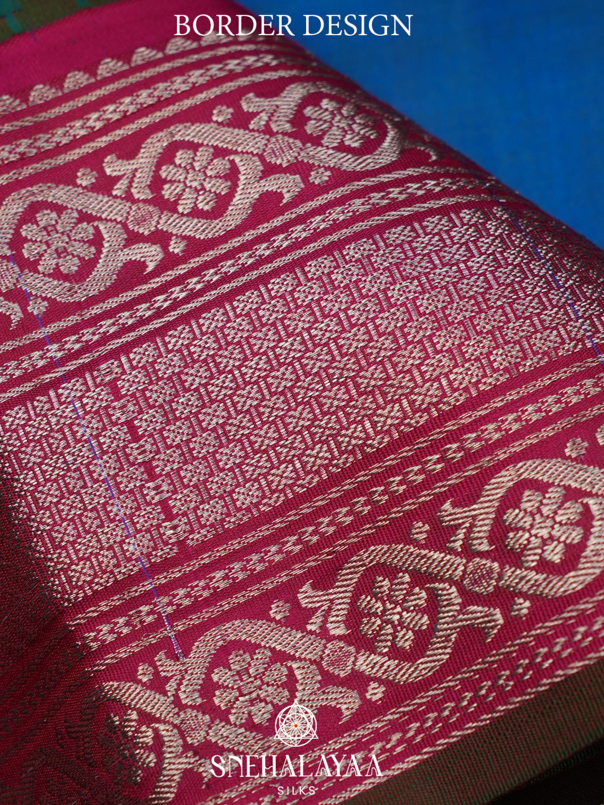 Ink Blue Gadwal Silk Saree