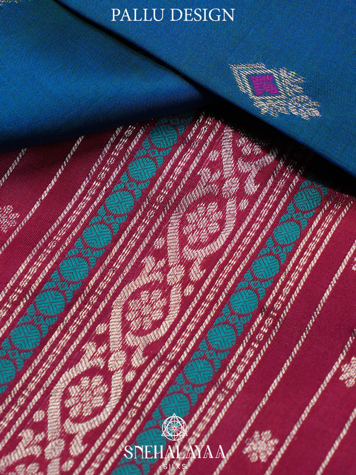 Ink Blue Gadwal Silk Saree