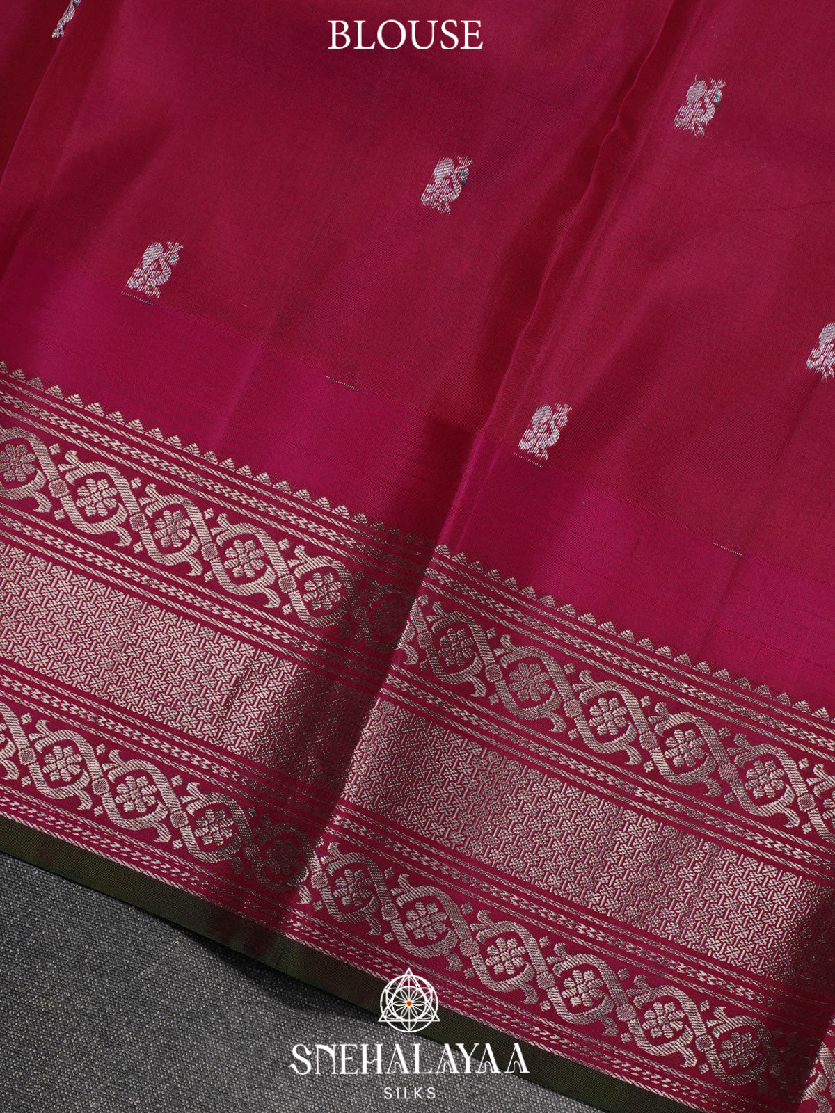 Ink Blue Gadwal Silk Saree