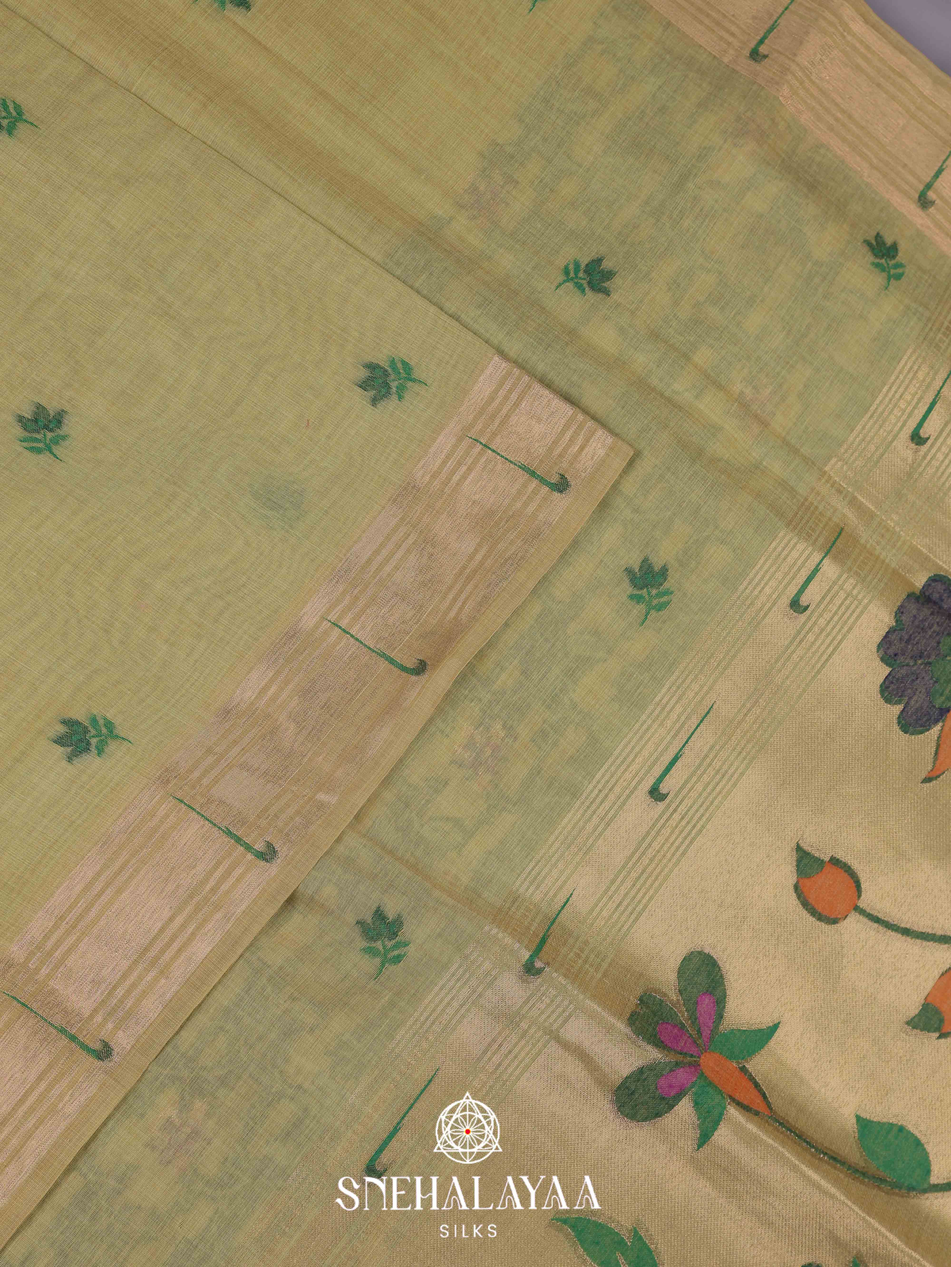 Off White Munga Cotton Saree