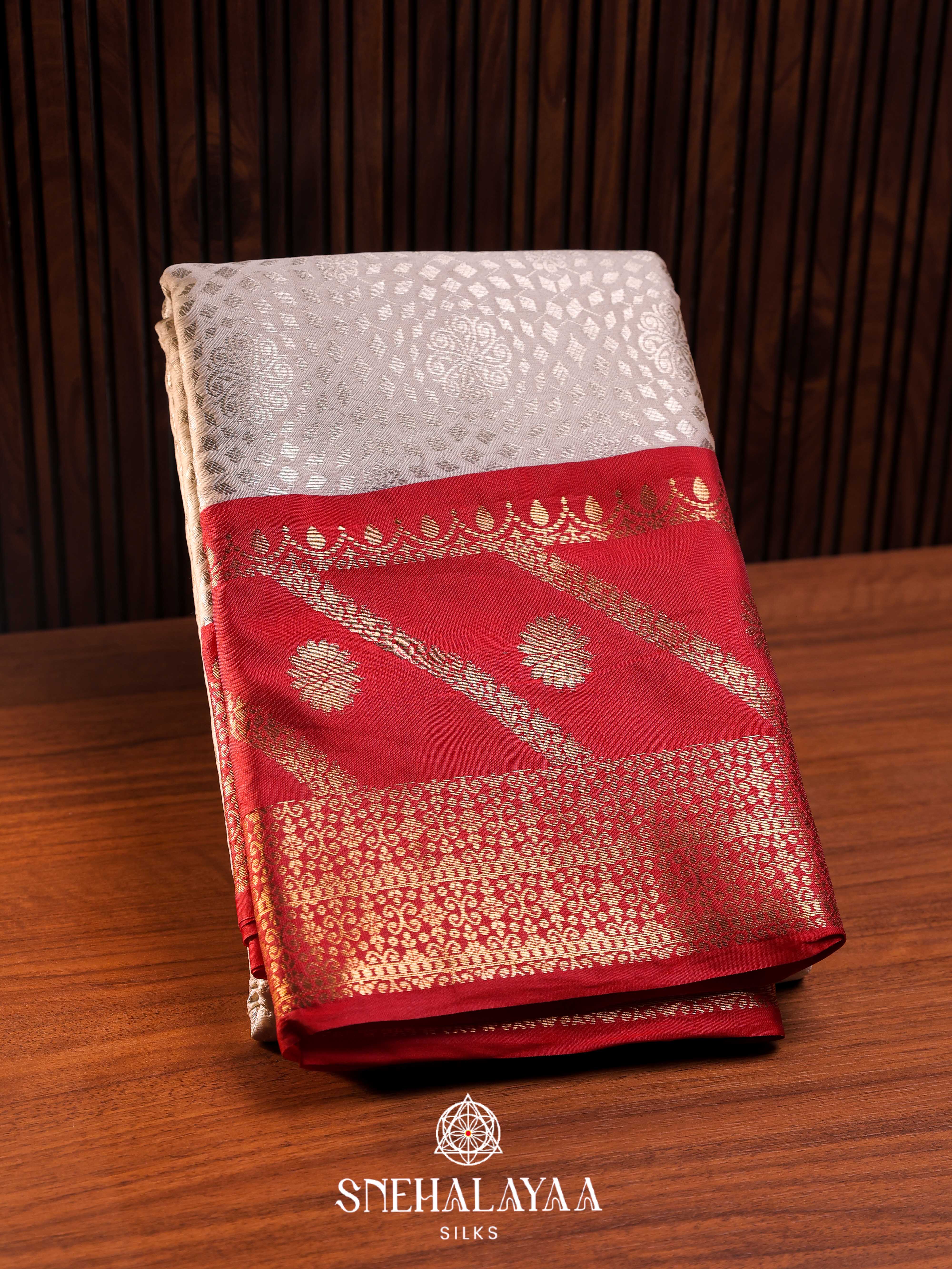 Off White Art Silk Saree