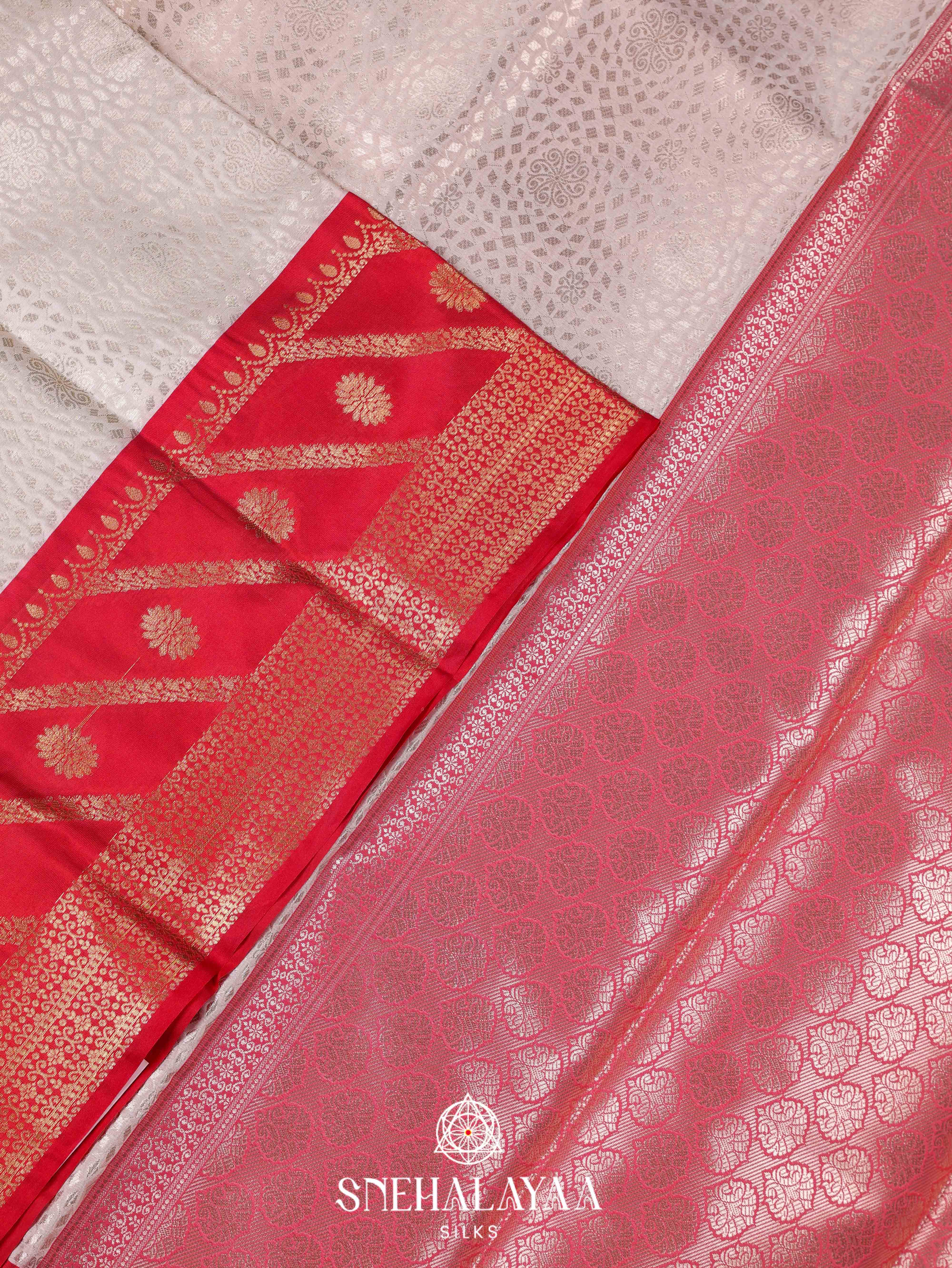 Off White Art Silk Saree