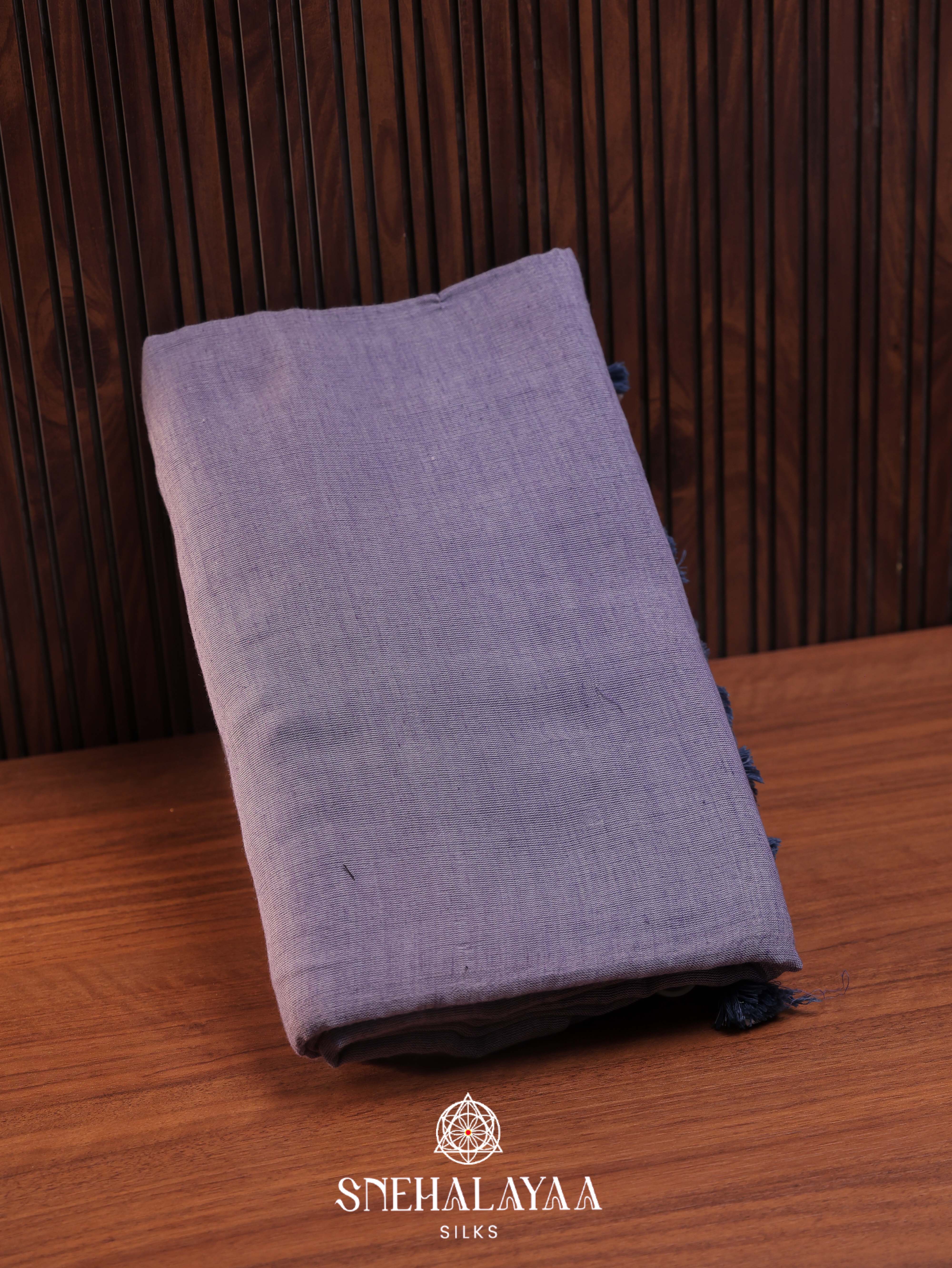 Lavender Khadi Cotton Saree