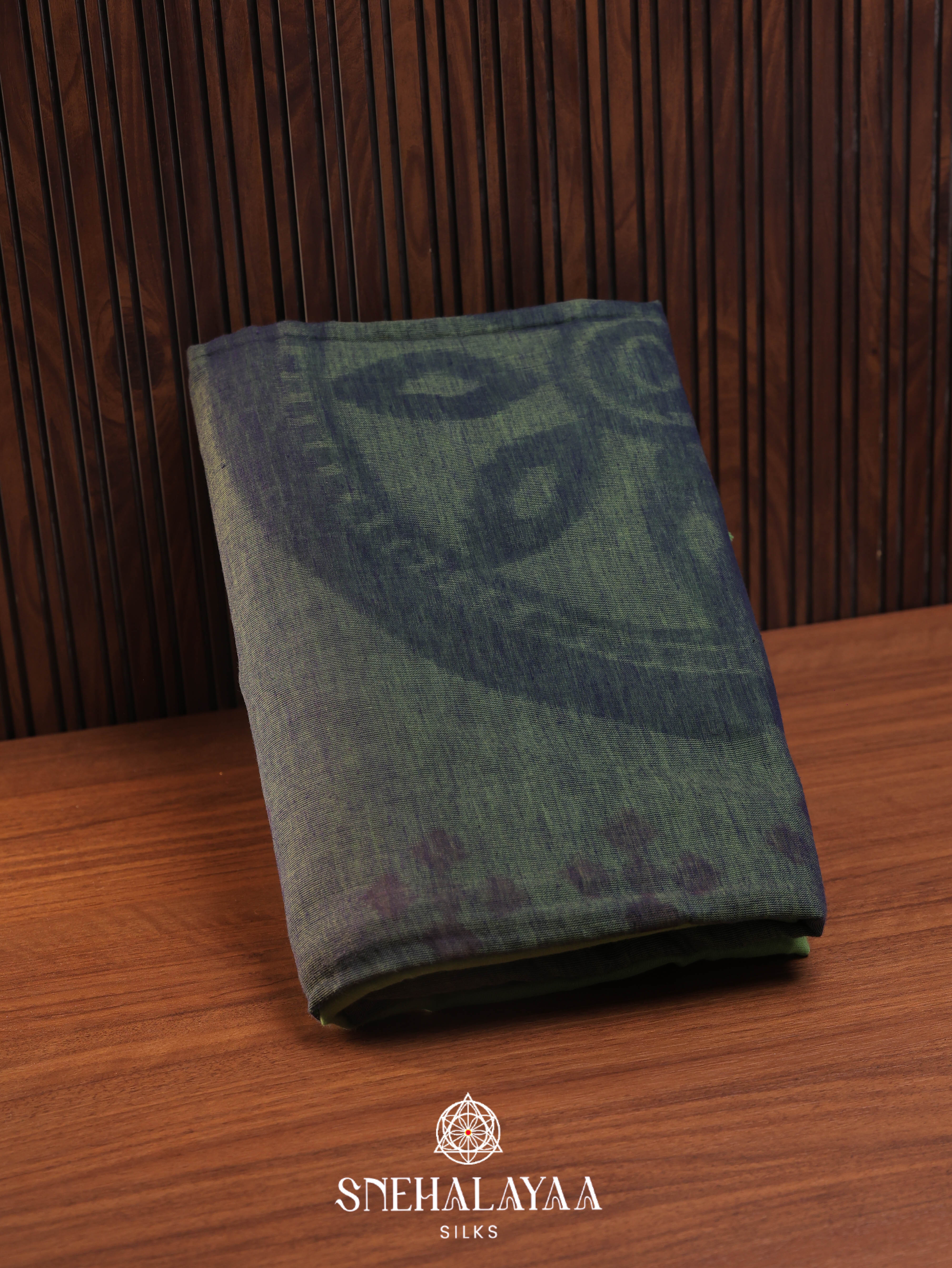 Olive Green Khadi Cotton Saree