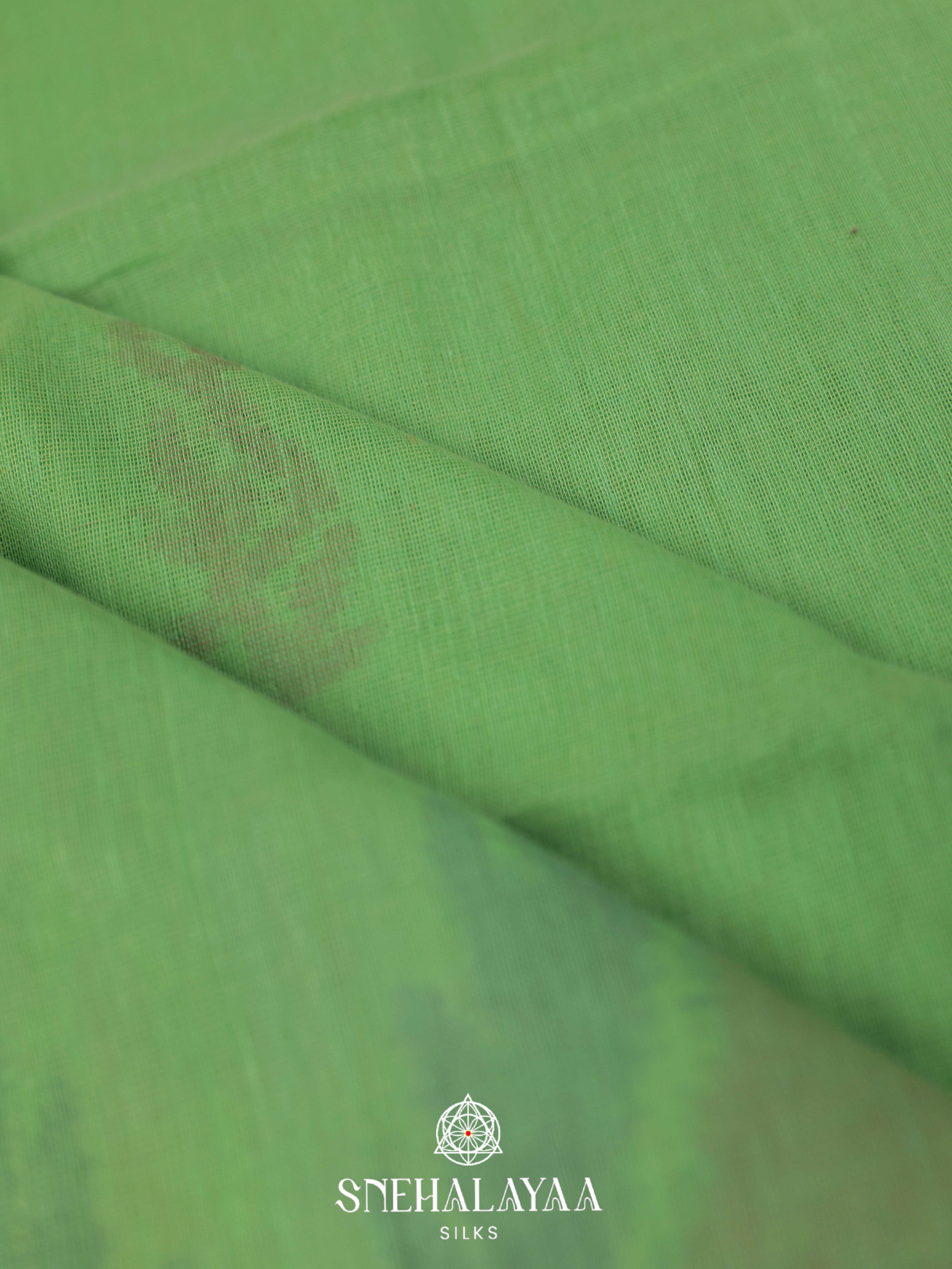 Olive Green Khadi Cotton Saree