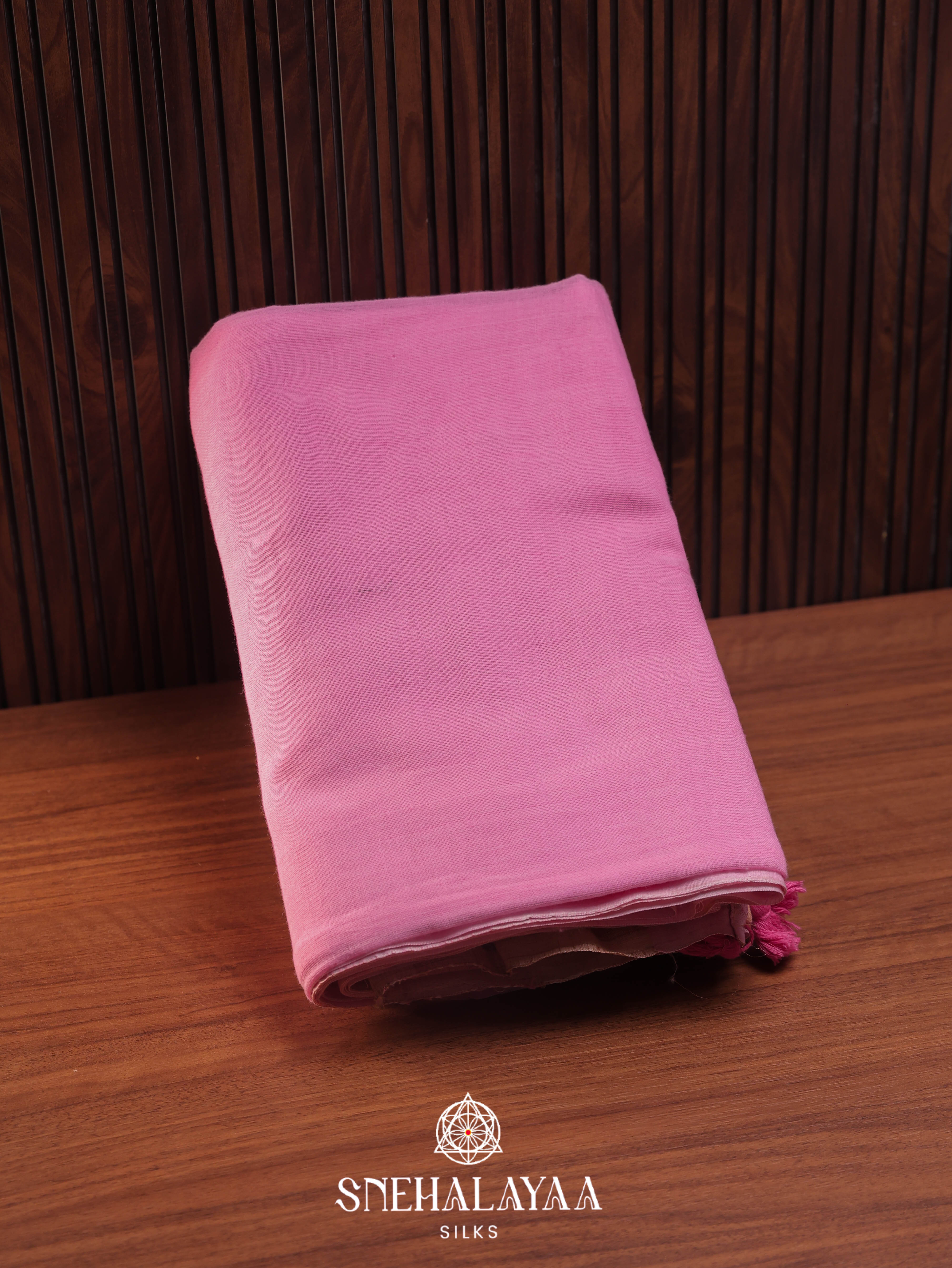 Pink Khadi Cotton Saree