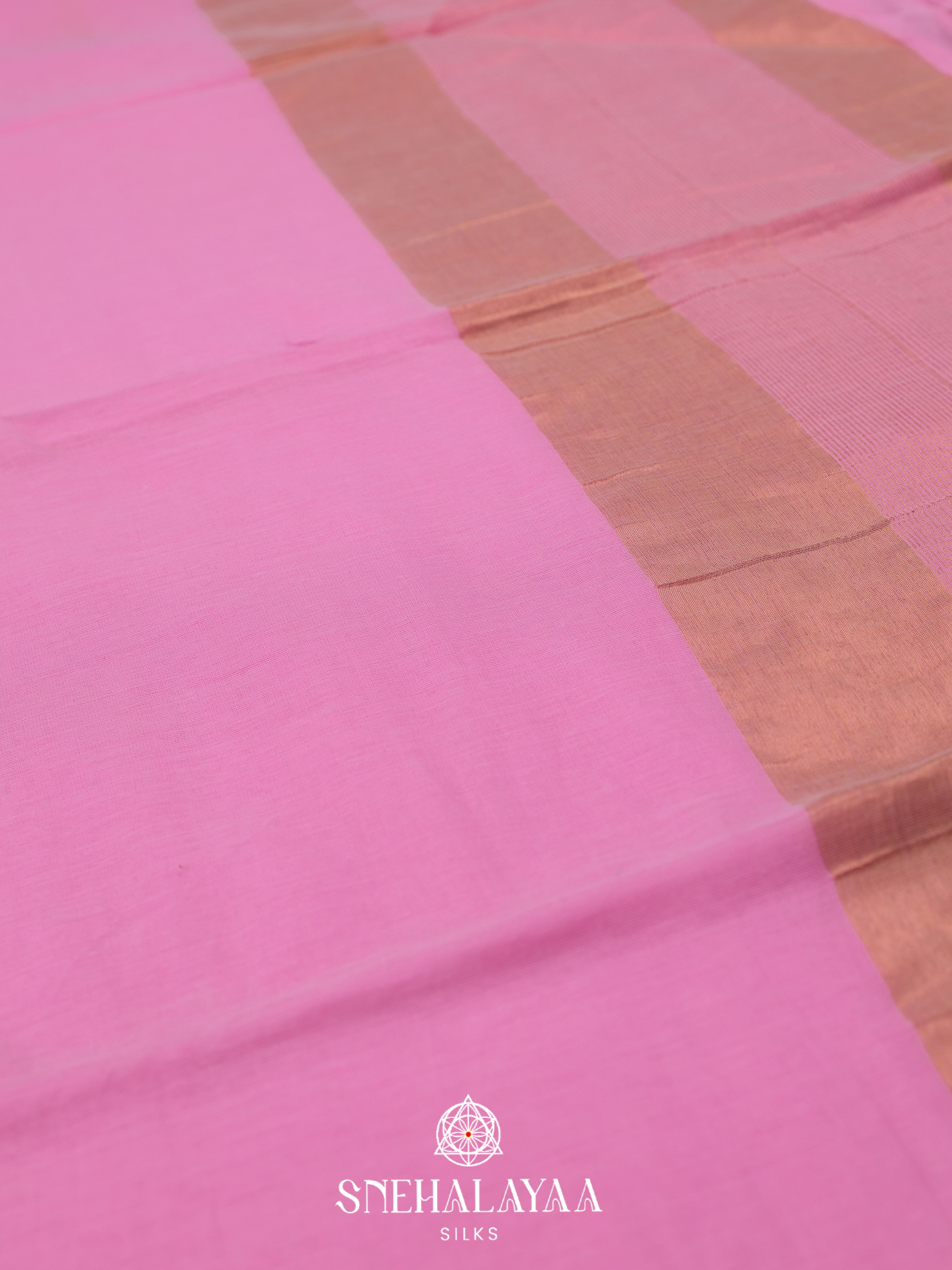 Pink Khadi Cotton Saree