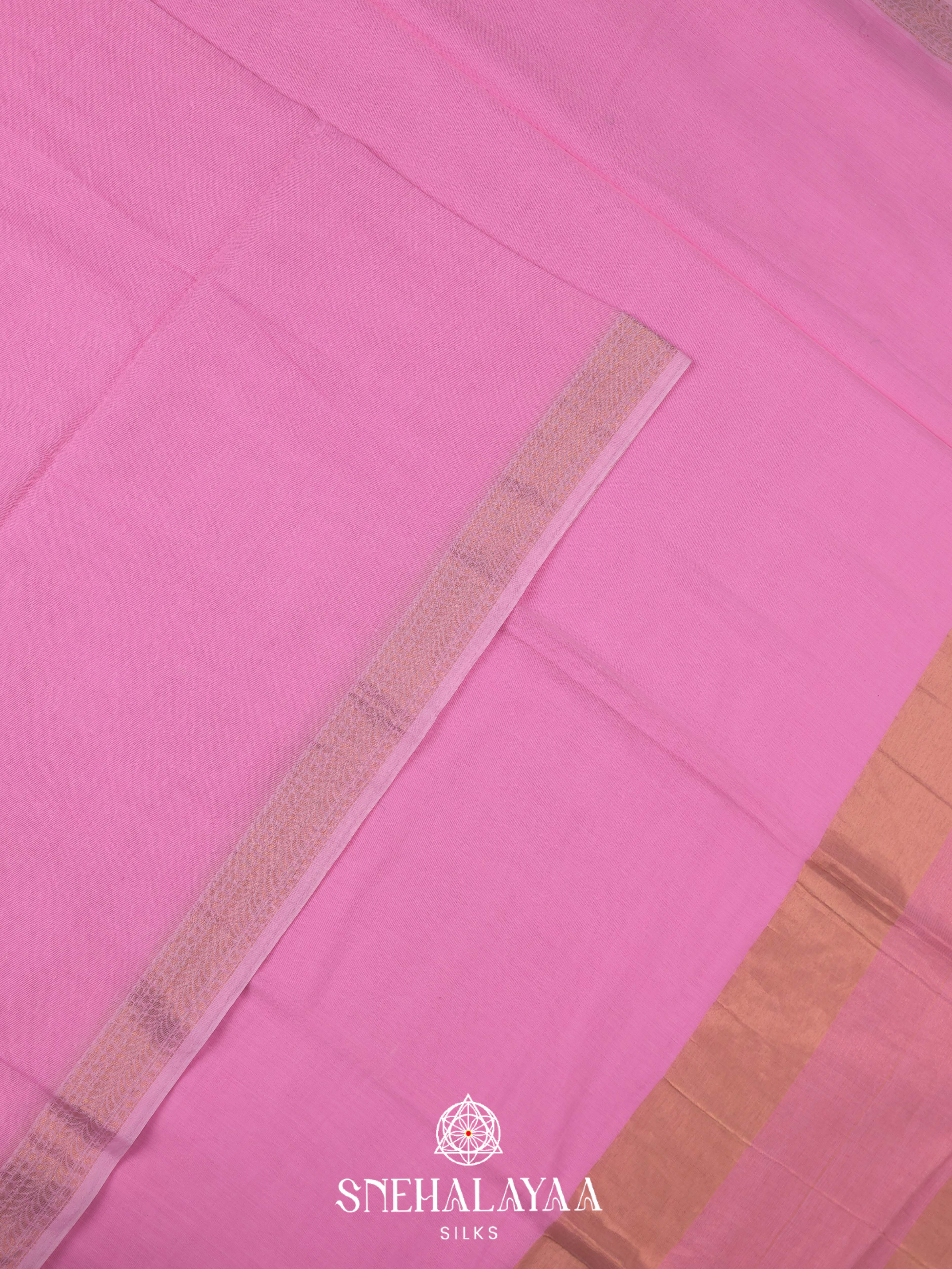 Pink Khadi Cotton Saree