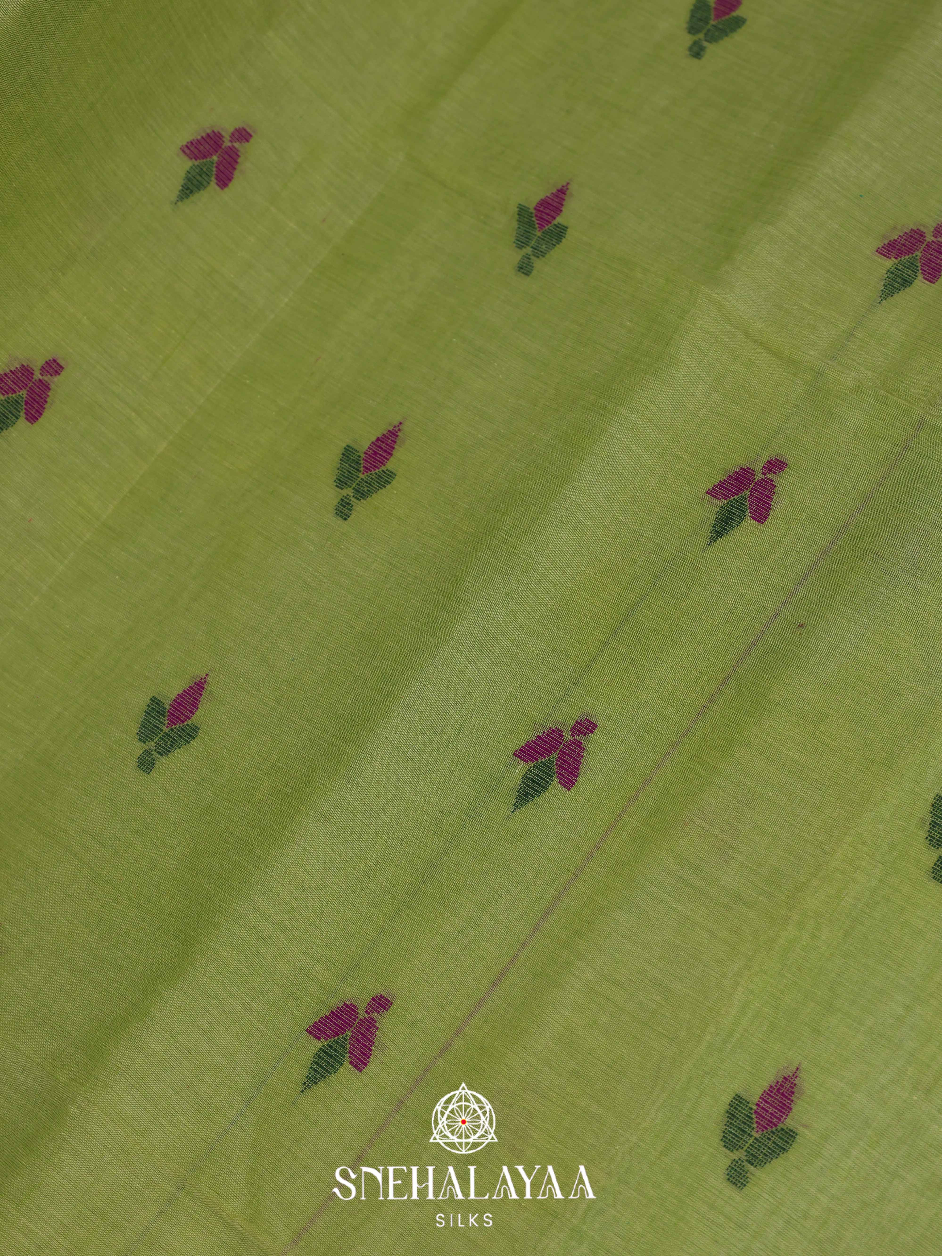 Olive Green Bengal Cotton Saree