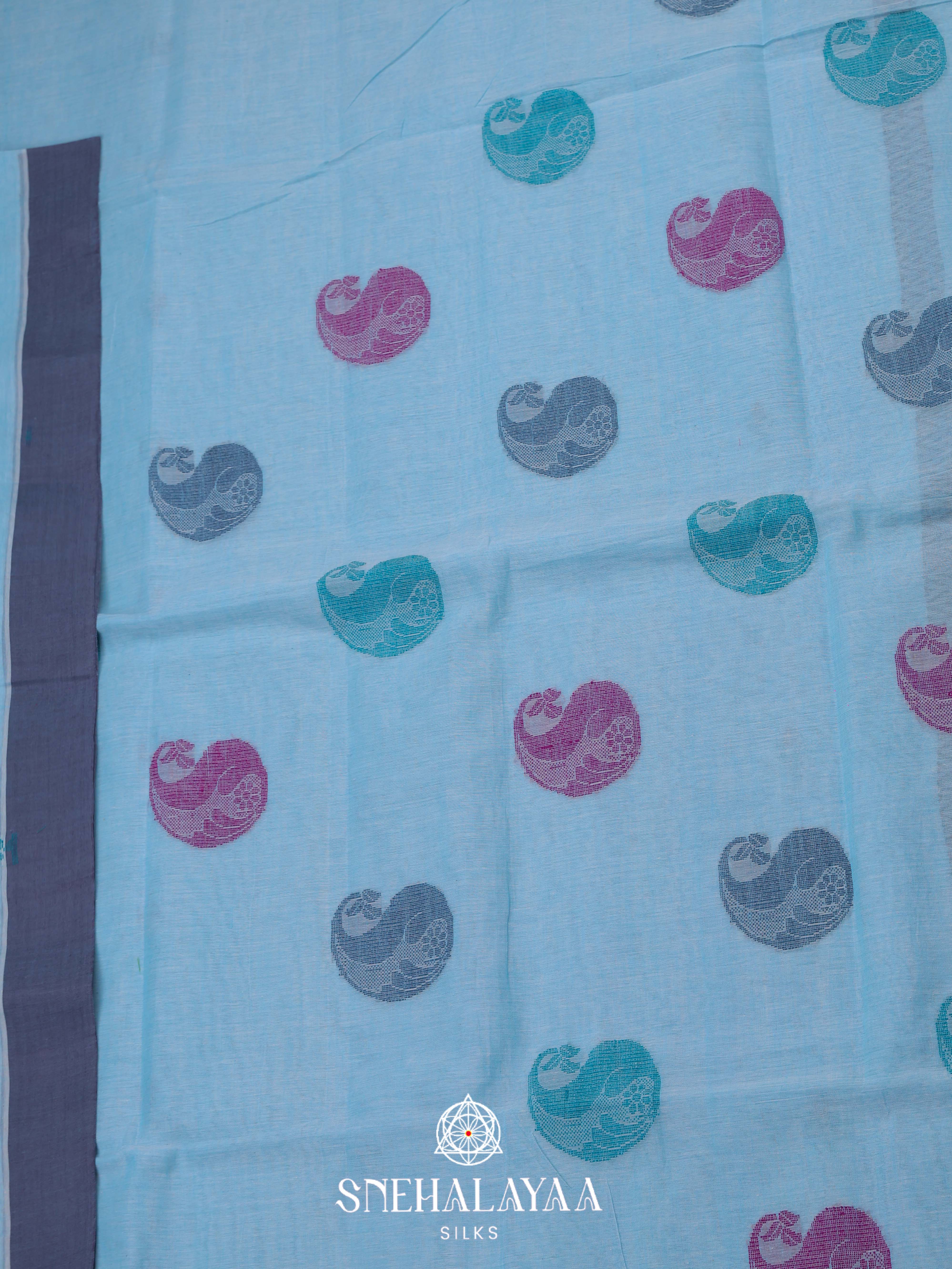 Blue Bengal Cotton Saree