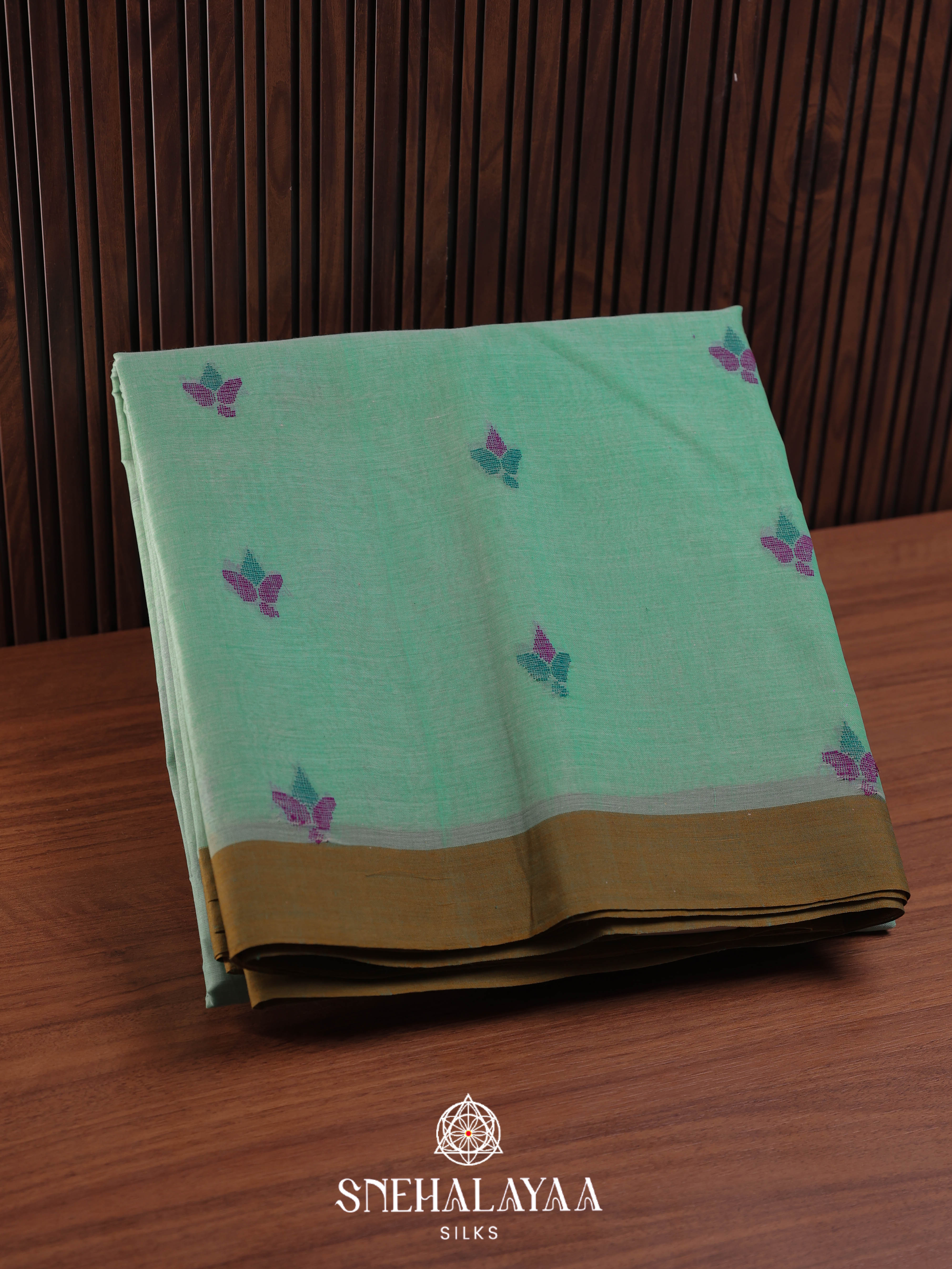 Teal Green Bengal Cotton Saree
