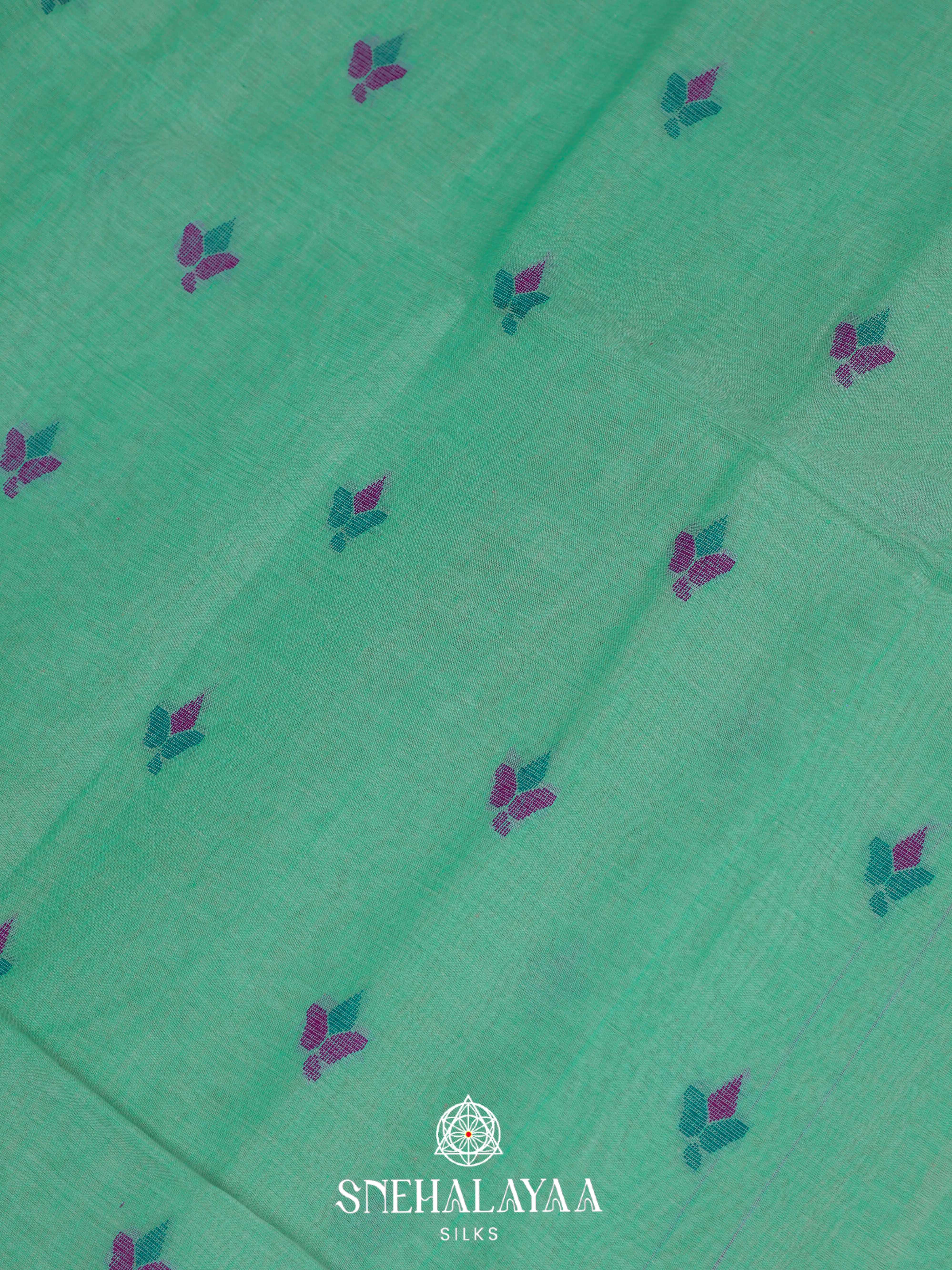 Teal Green Bengal Cotton Saree